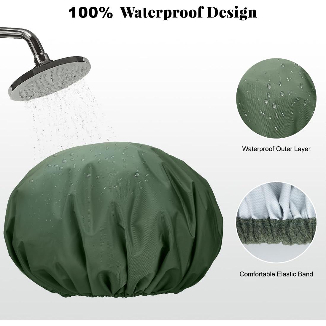 Gorros de Ducha Reutilizables Kafteri 3Pcs Impermeables