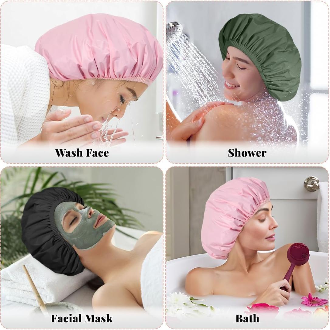 Gorros de Ducha Reutilizables Kafteri 3Pcs Impermeables