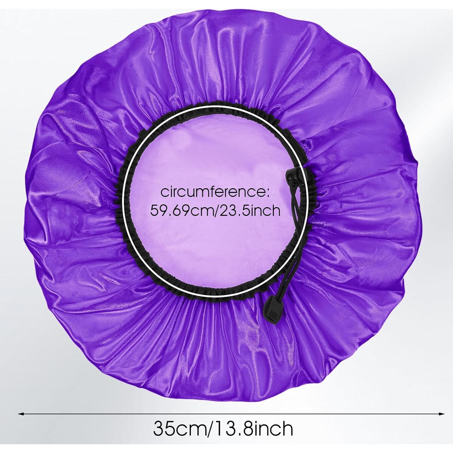 Gorra de Ducha Impermeable Doble Capa Ajustable Púrpura