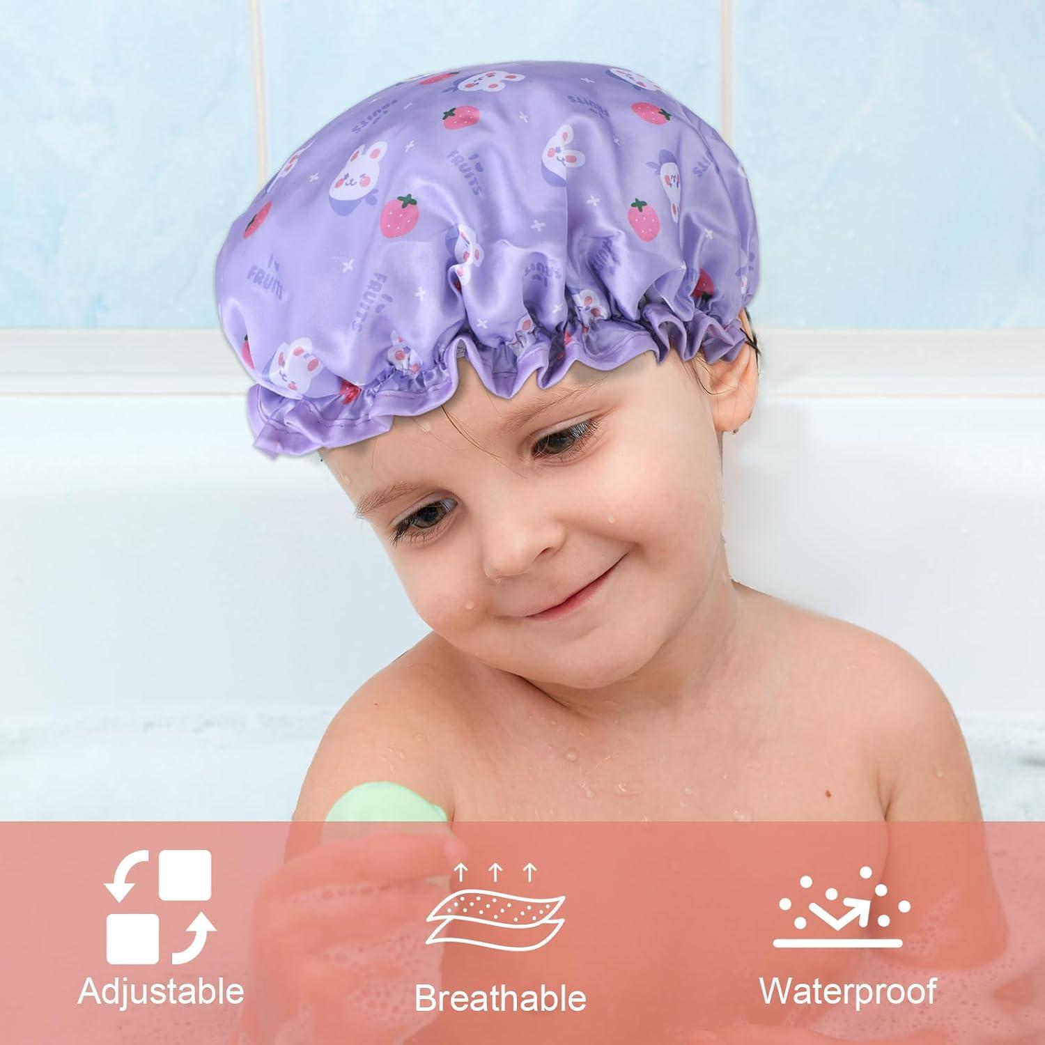 2 Gorras de Ducha Impermeables para Niños LXUEJIE - Colorido