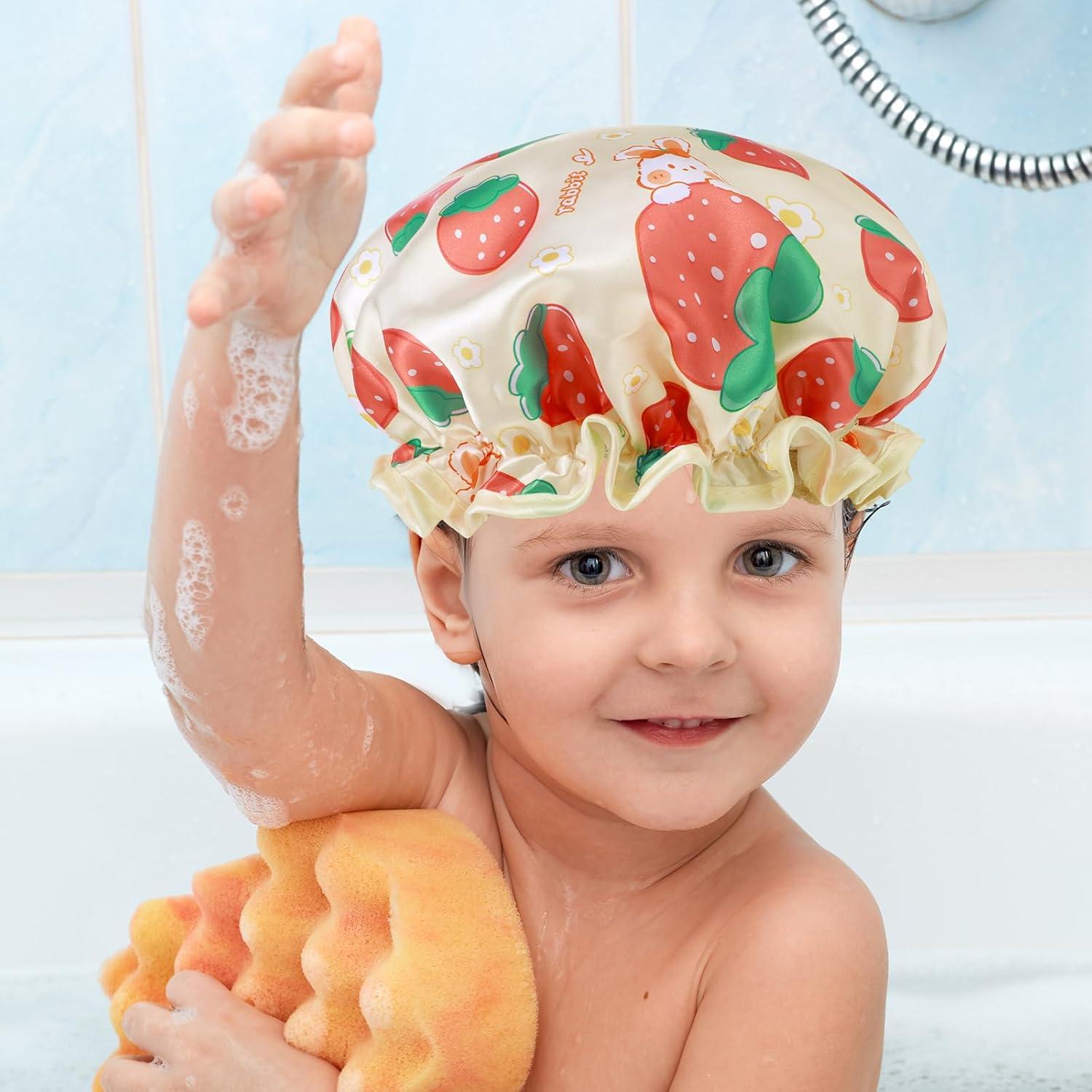 2 Gorras de Ducha Impermeables para Niños LXUEJIE - Colorido
