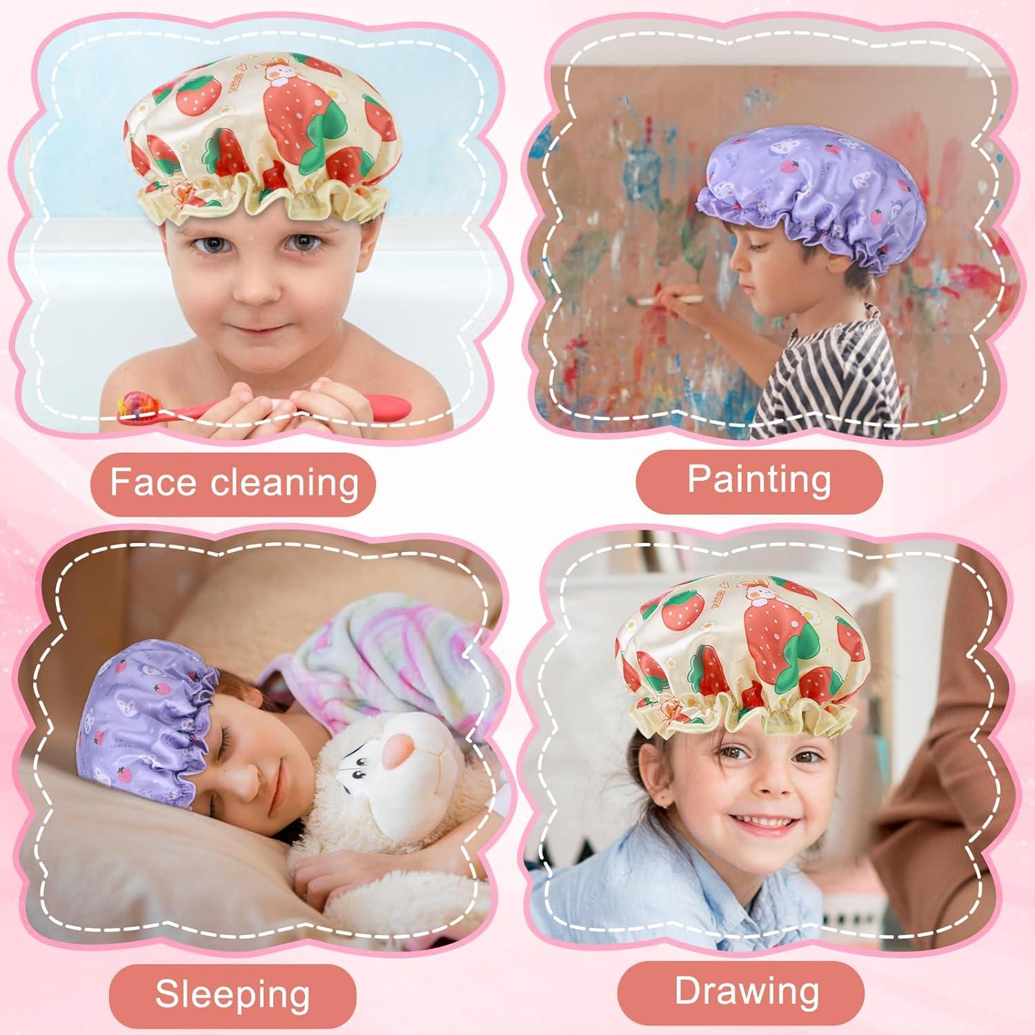 2 Gorras de Ducha Impermeables para Niños LXUEJIE - Colorido