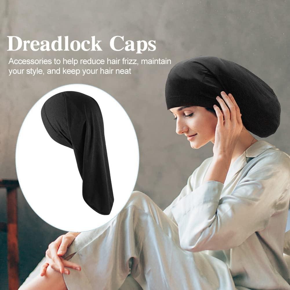 Juego de 2 Gorras Negras para Dreadlocks y Trenzas - Tela Transpirable