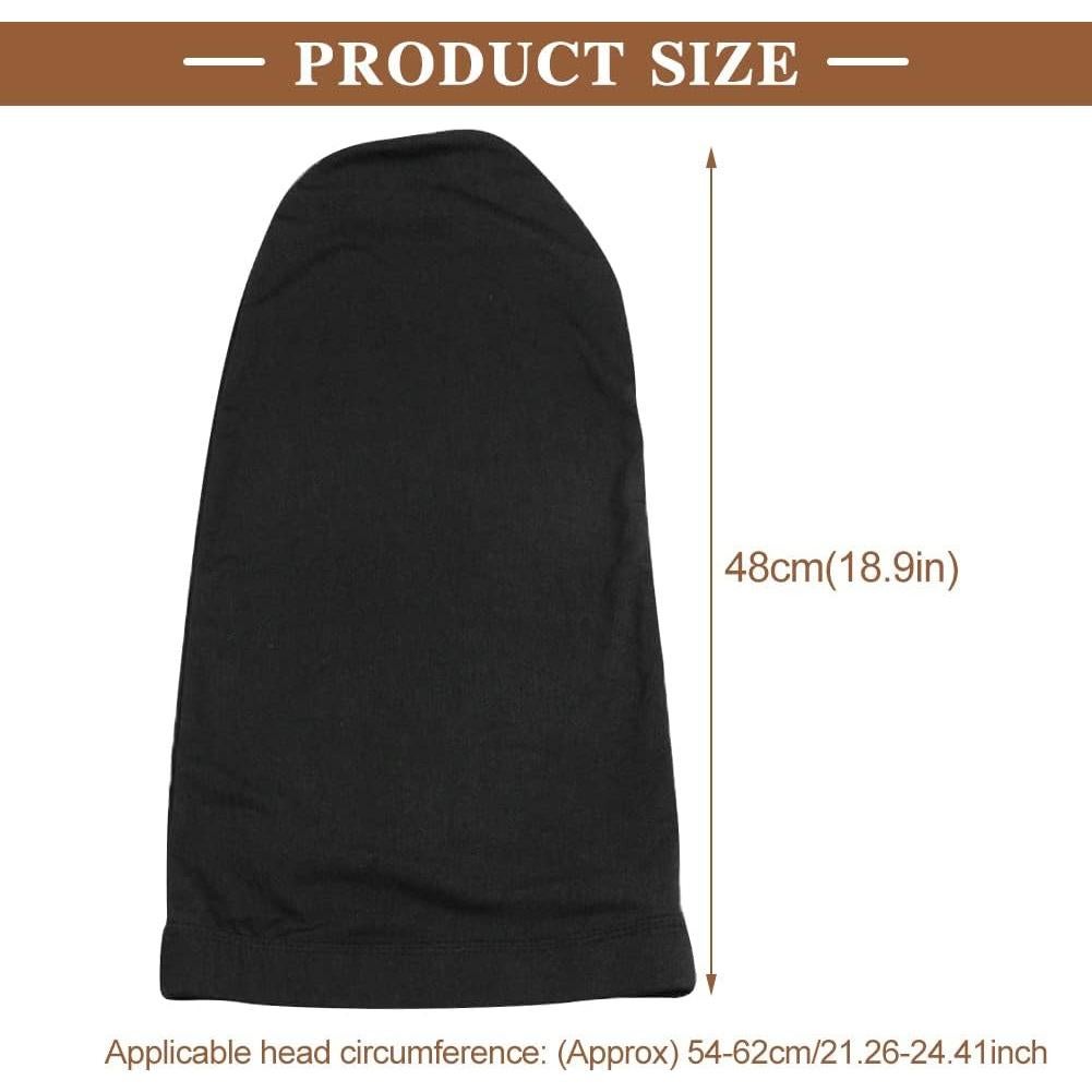 Juego de 2 Gorras Negras para Dreadlocks y Trenzas - Tela Transpirable