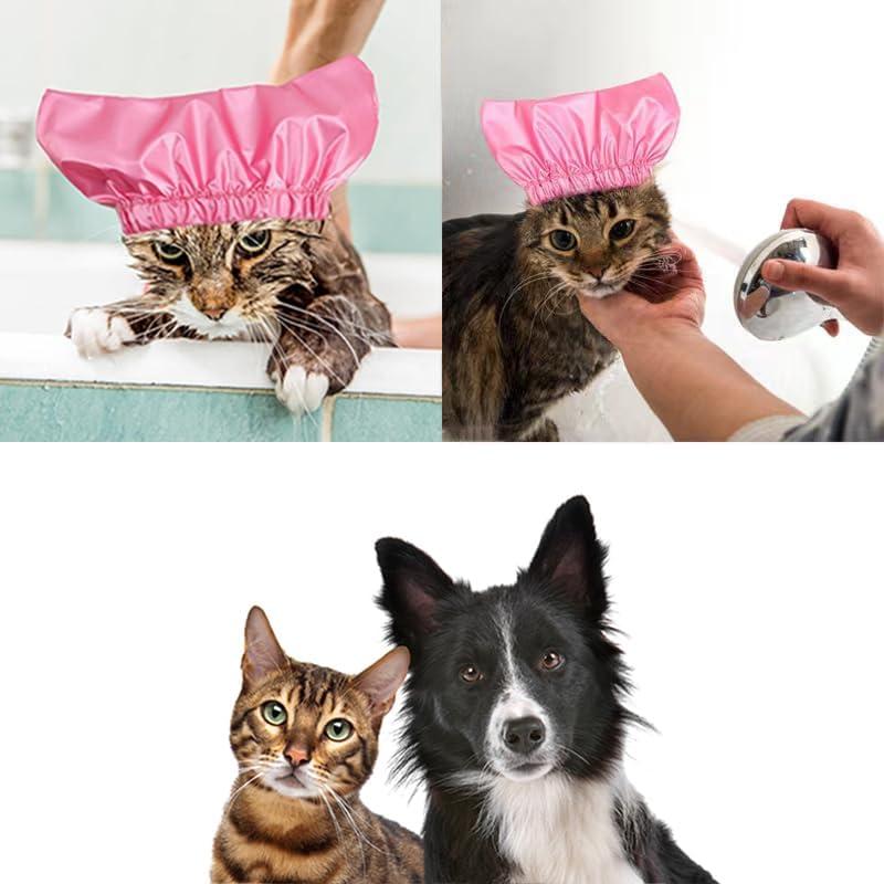 Gorro de Ducha Impermeable HALONTIN para Perros y Gatos Rosa