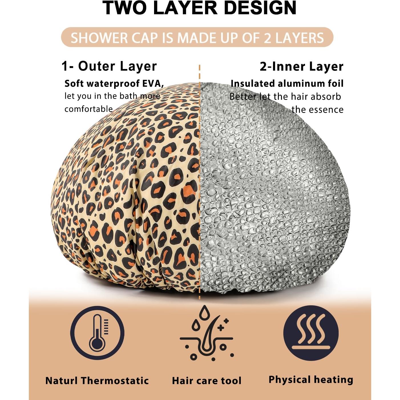 Gorro Térmico Ducha YIZIJIZI 2 Piezas Impermeable 33 cm