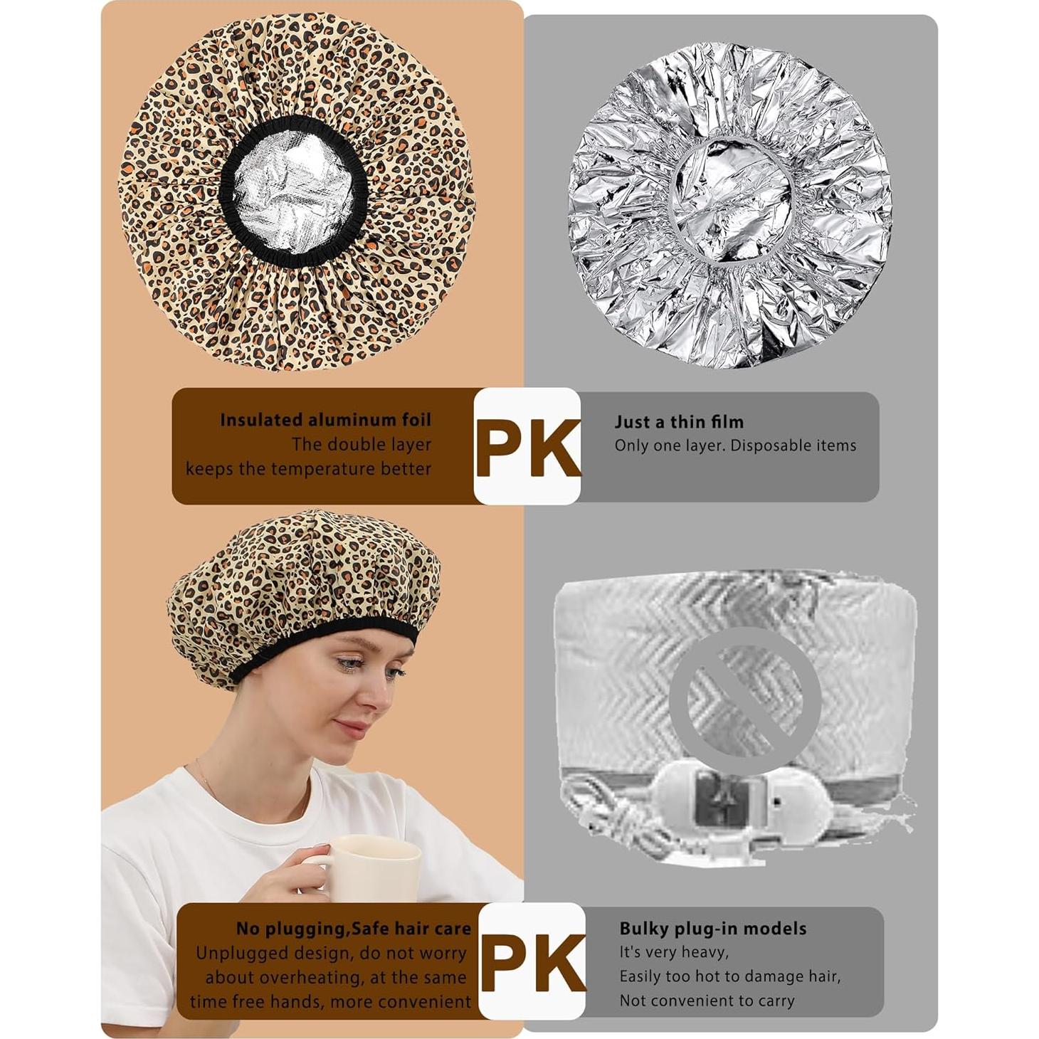 Gorro Térmico Ducha YIZIJIZI 2 Piezas Impermeable 33 cm