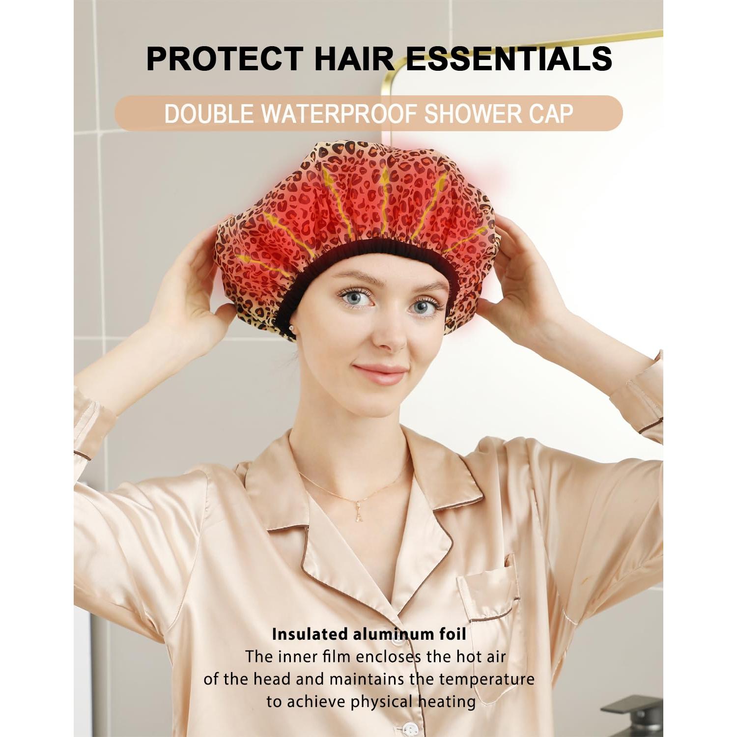 Gorro Térmico Ducha YIZIJIZI 2 Piezas Impermeable 33 cm