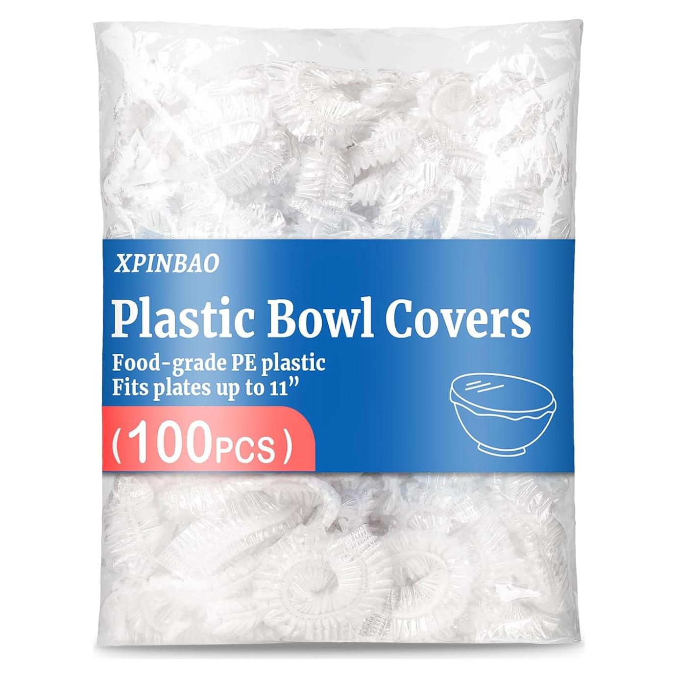 100 Cubiertas de Tazón de Plástico Reutilizables XPINBAO 28 cm