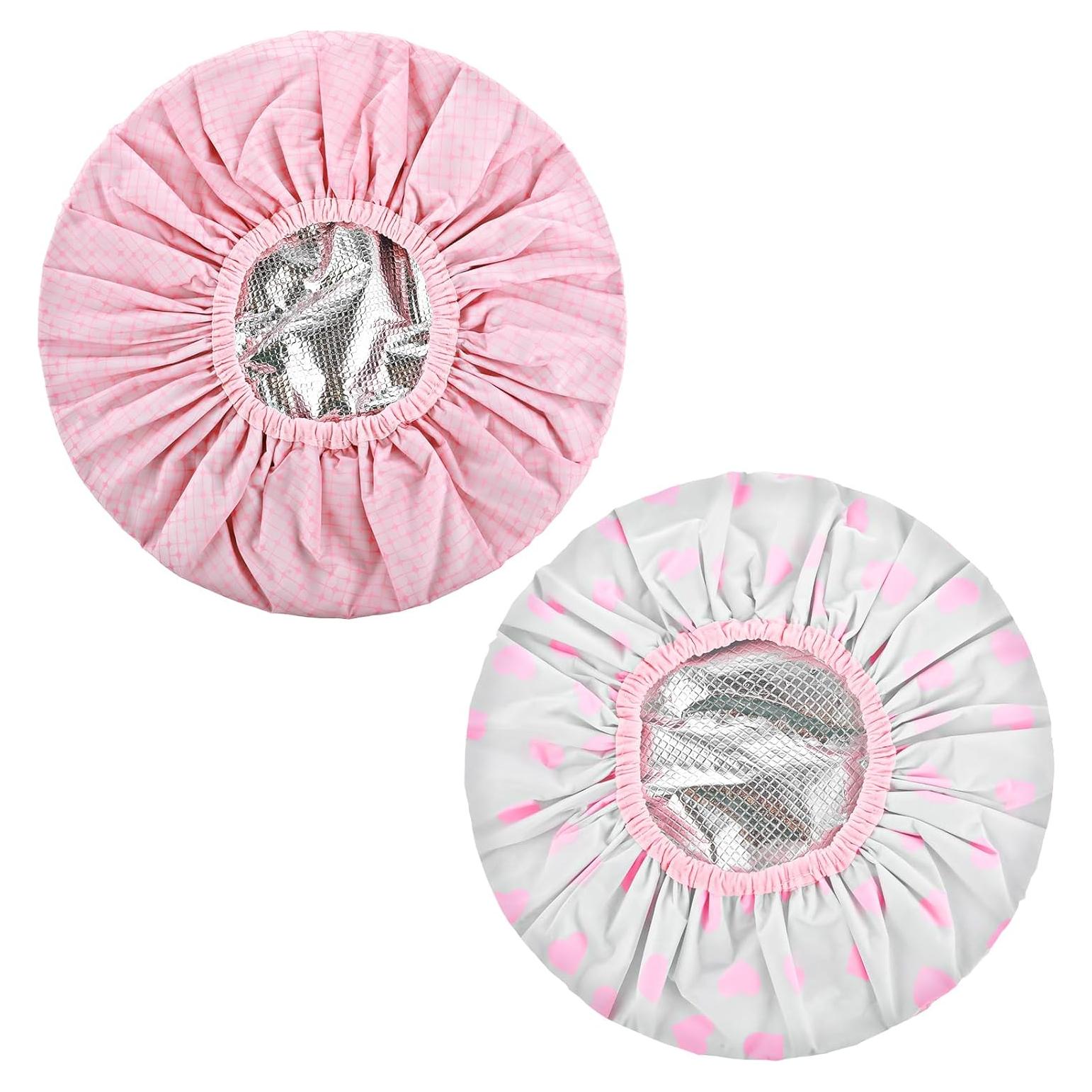 Gorros de Tratamiento Capilar Prasacco 2 Pcs Rosa Doble Capa