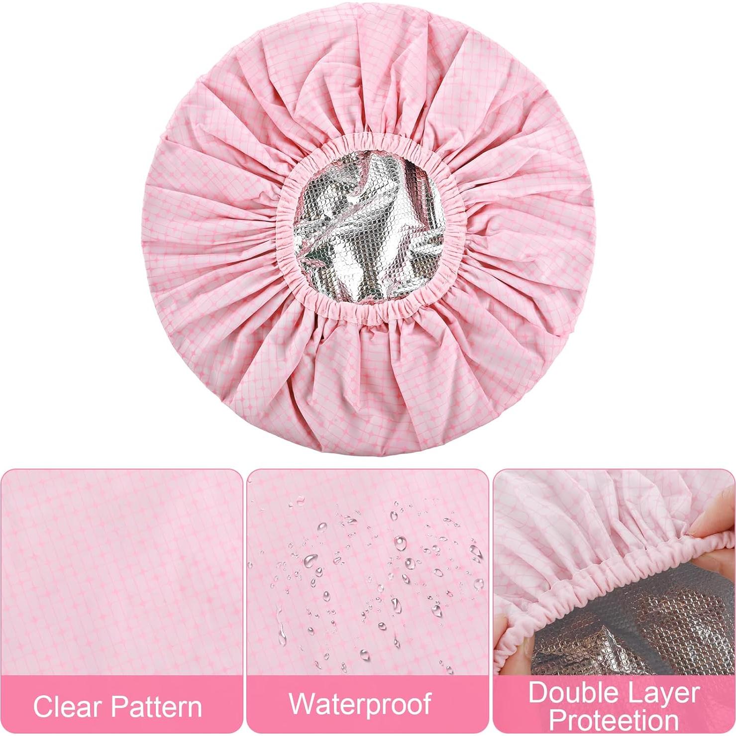 Gorros de Tratamiento Capilar Prasacco 2 Pcs Rosa Doble Capa