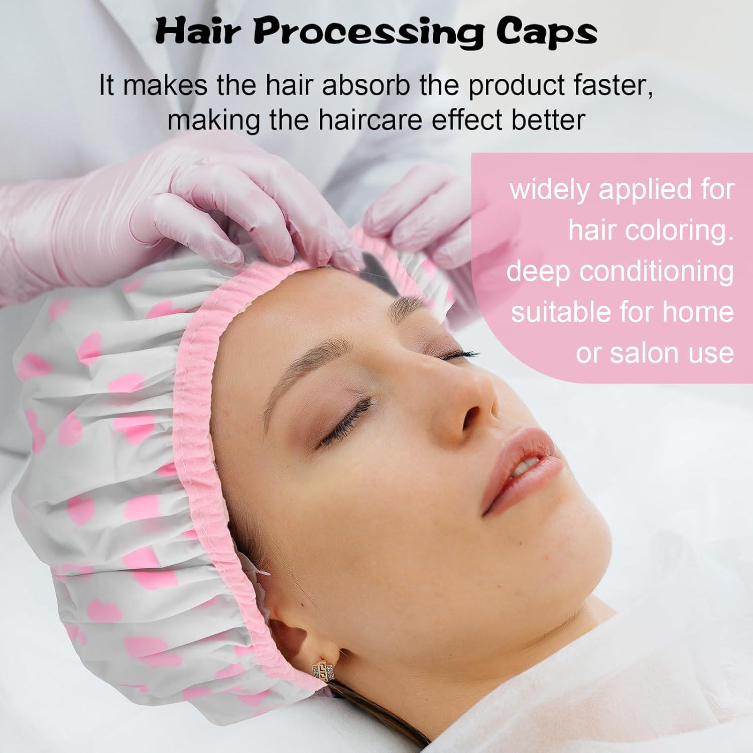 Gorros de Tratamiento Capilar Prasacco 2 Pcs Rosa Doble Capa