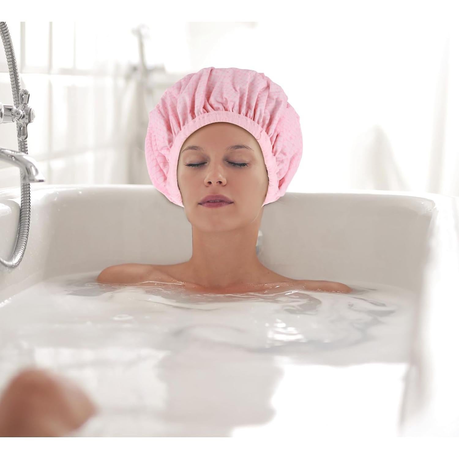 Gorros de Tratamiento Capilar Prasacco 2 Pcs Rosa Doble Capa