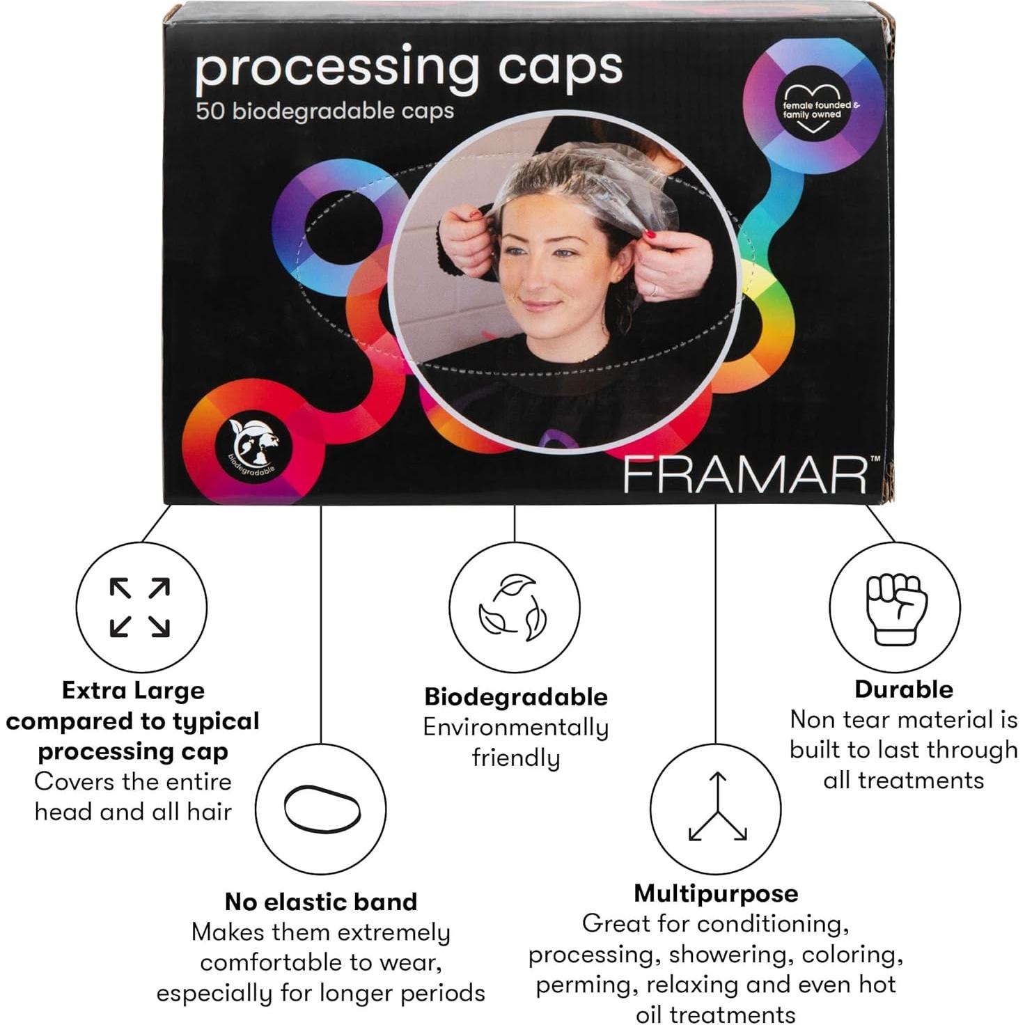 Gorras de Procesamiento Desechables FRAMAR XL - 50 Unidades