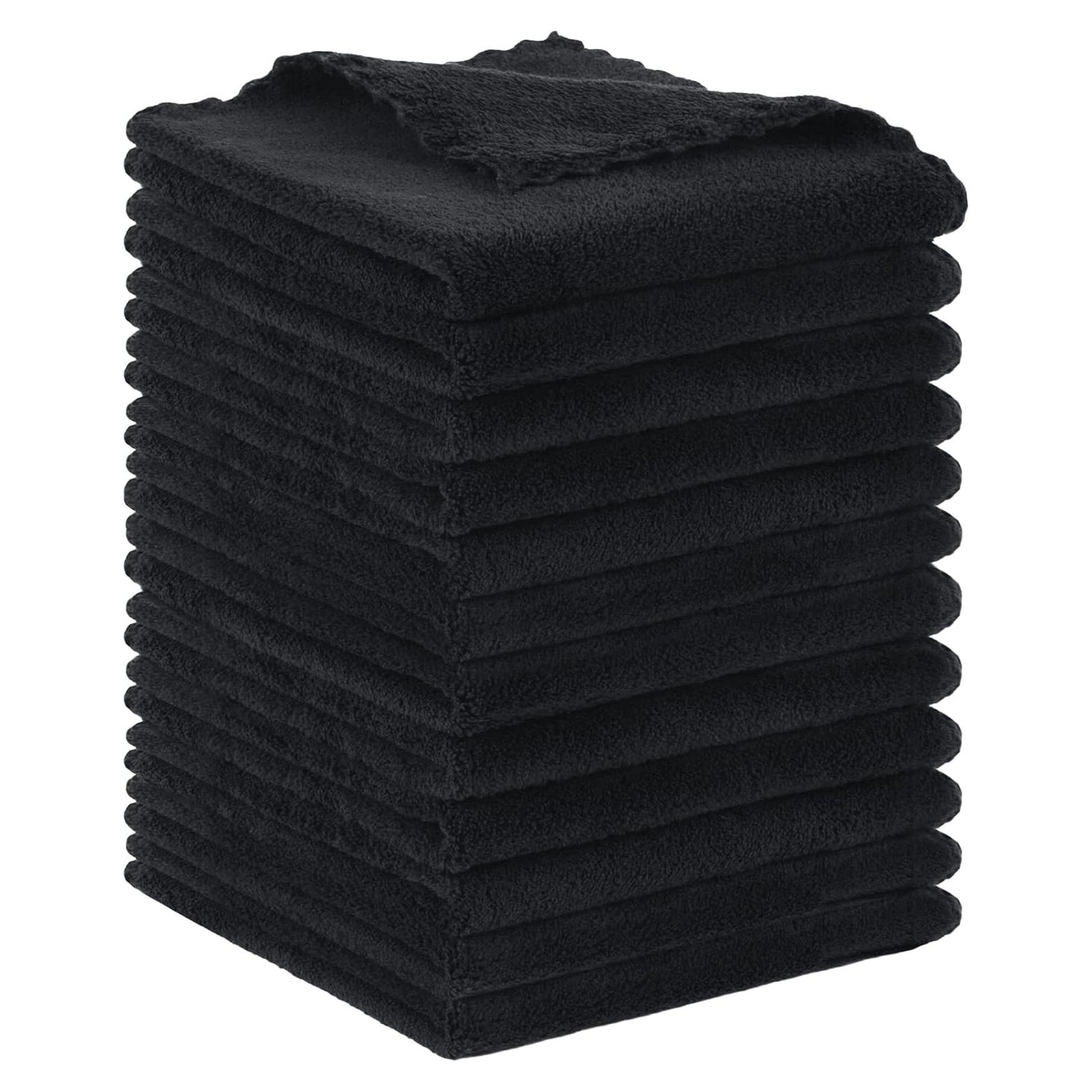 Toalla de limpieza facial reutilizable SUNLAND 30x30cm 12 Pzas Negra