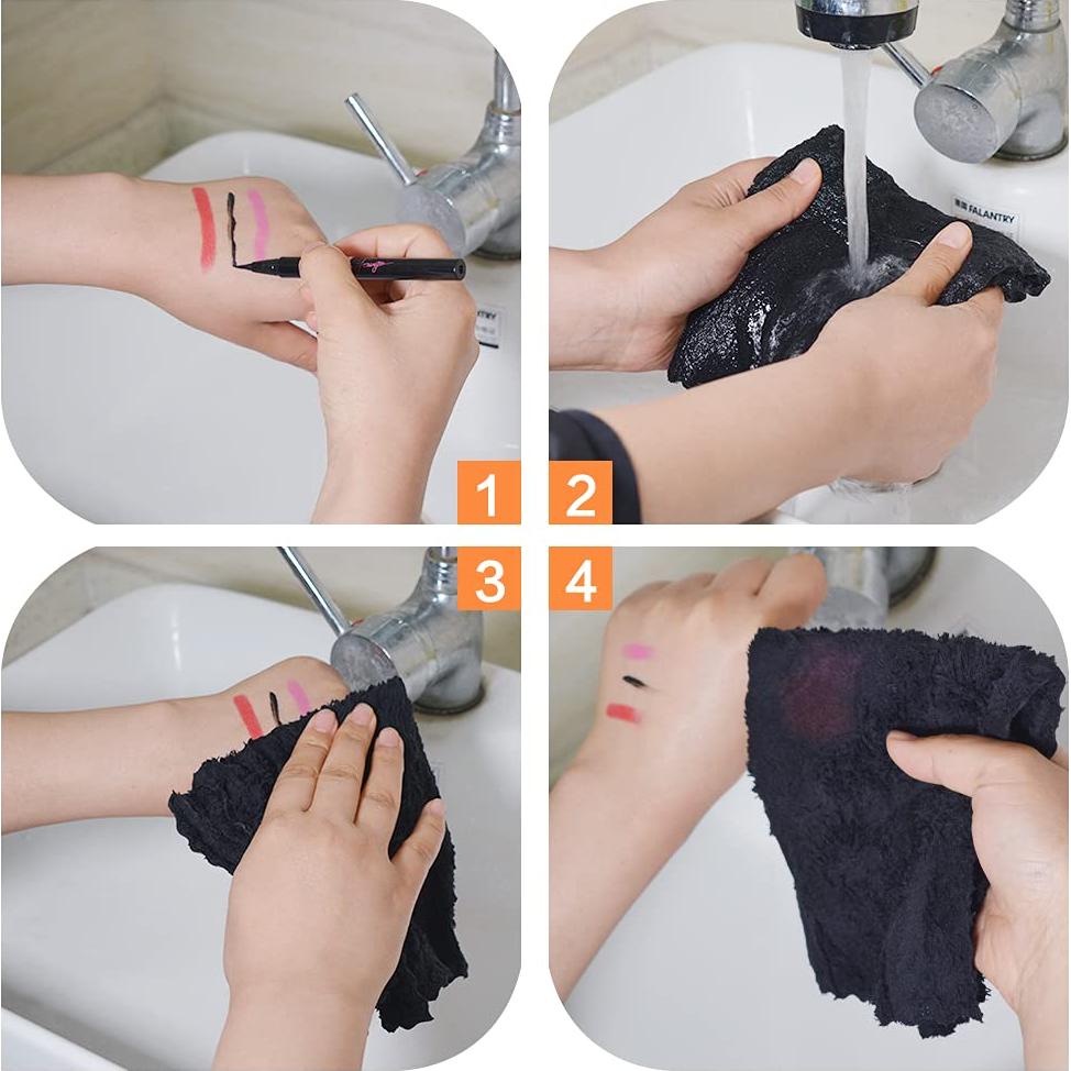 Toalla de limpieza facial reutilizable SUNLAND 30x30cm 12 Pzas Negra