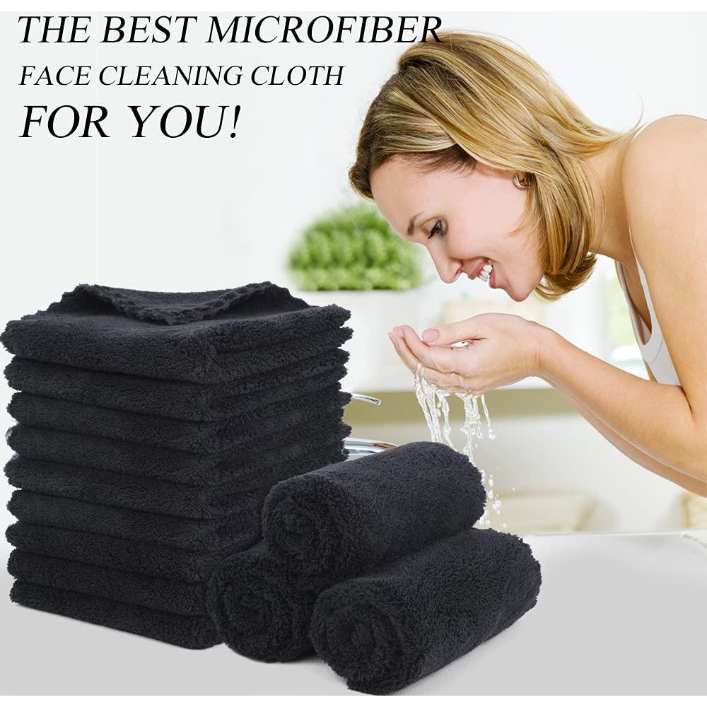 Toalla de limpieza facial reutilizable SUNLAND 30x30cm 12 Pzas Negra