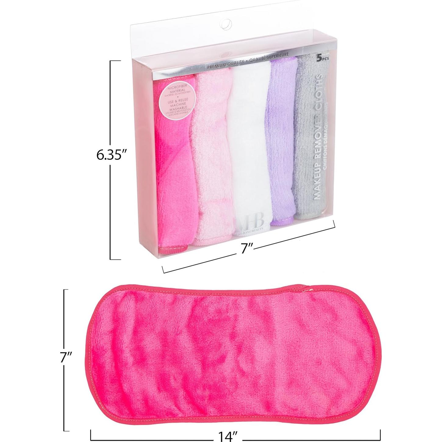 Set de 5 Paños Desmaquillantes Microfibra MHB Ecológicos