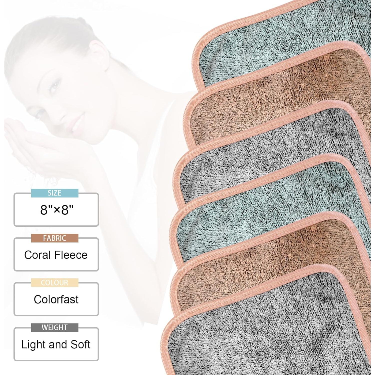 Paquete de 6 Paños Desmaquillantes Reutilizables PHOGARY 20x20 cm