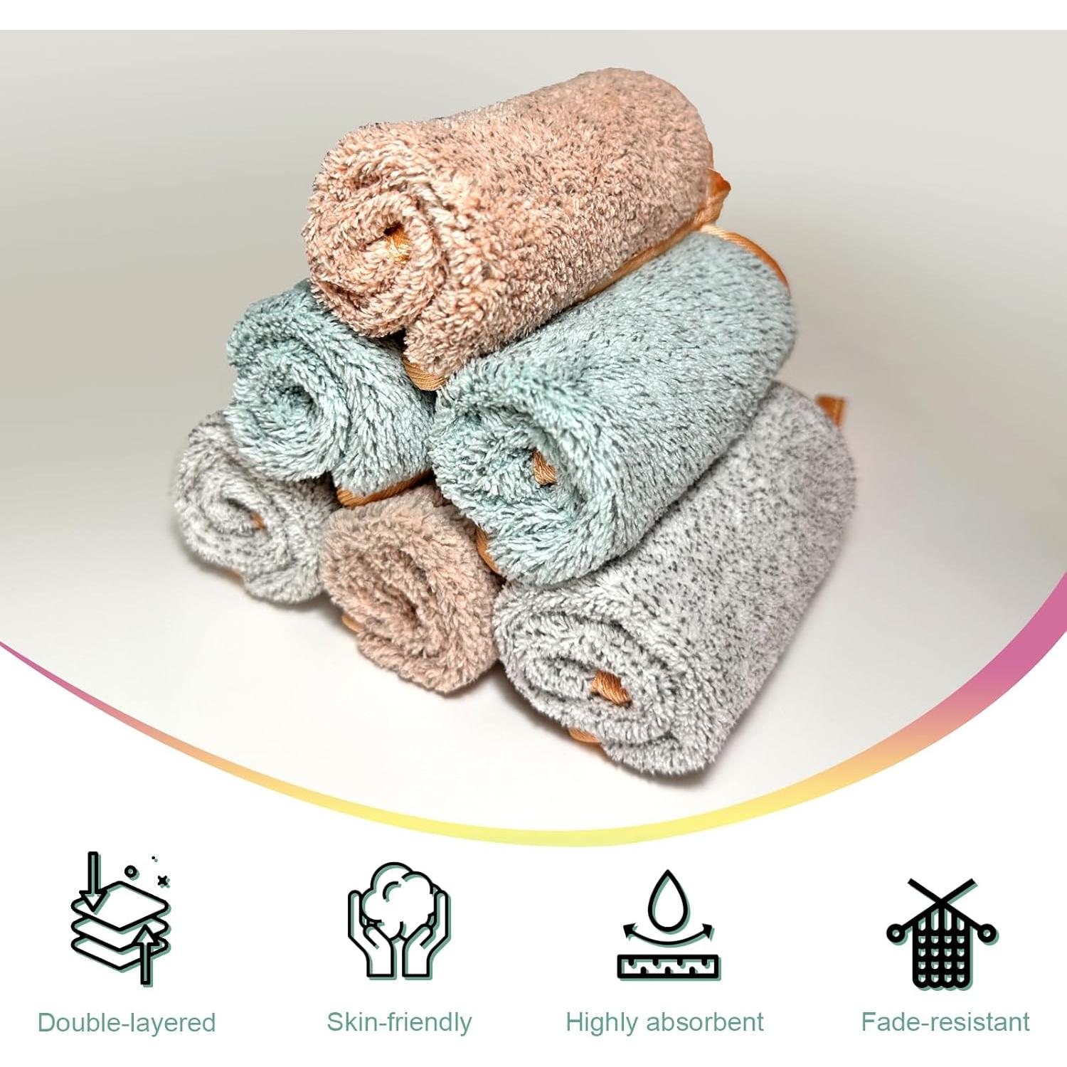 Paquete de 6 Paños Desmaquillantes Reutilizables PHOGARY 20x20 cm