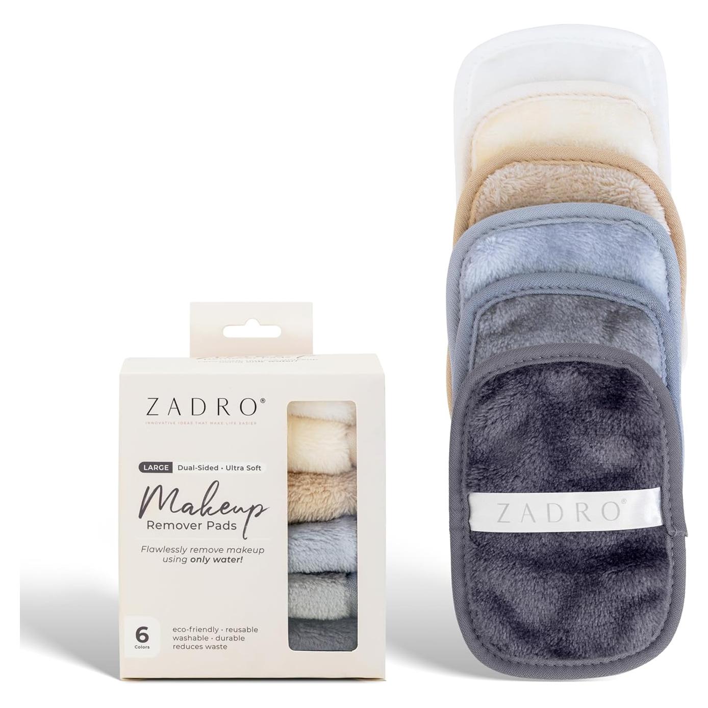 Toallitas Desmaquillantes Reutilizables Zadro - Paquete de 6
