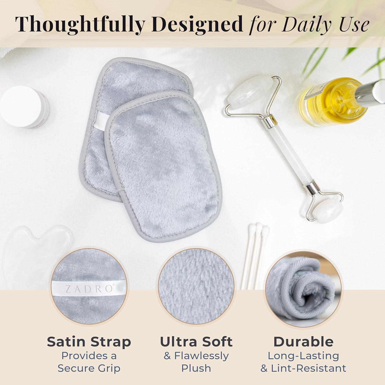 Toallitas Desmaquillantes Reutilizables Zadro - Paquete de 6