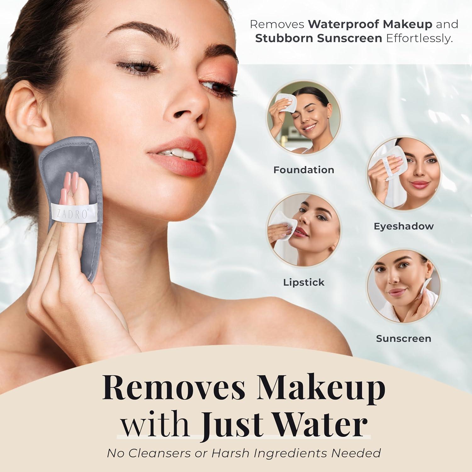 Toallitas Desmaquillantes Reutilizables Zadro - Paquete de 6