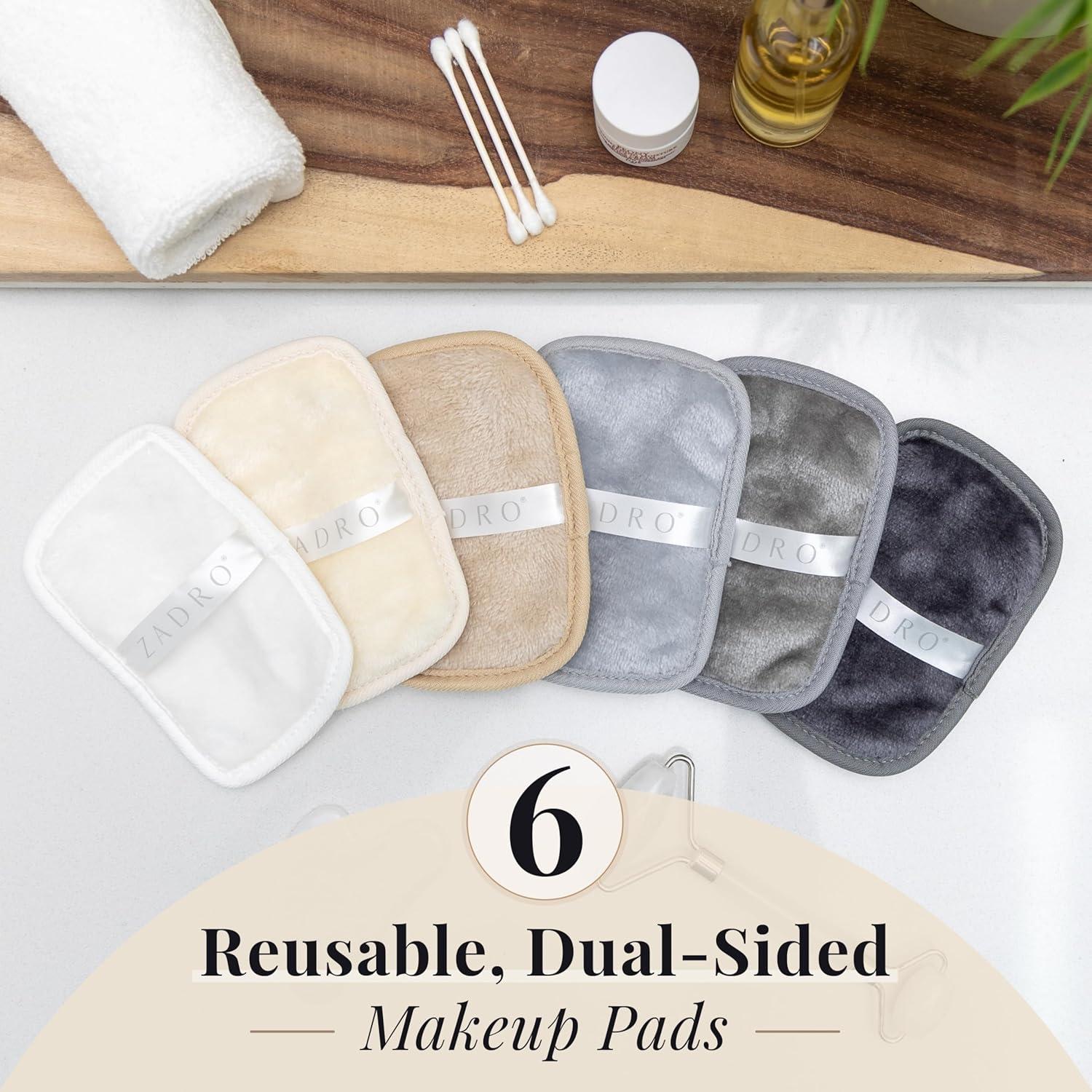 Toallitas Desmaquillantes Reutilizables Zadro - Paquete de 6