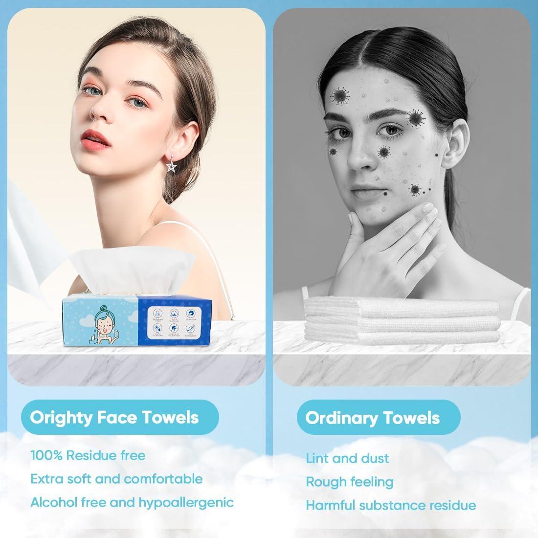 Toallas Faciales Desechables Orighty 100 Unidades Biodegradables