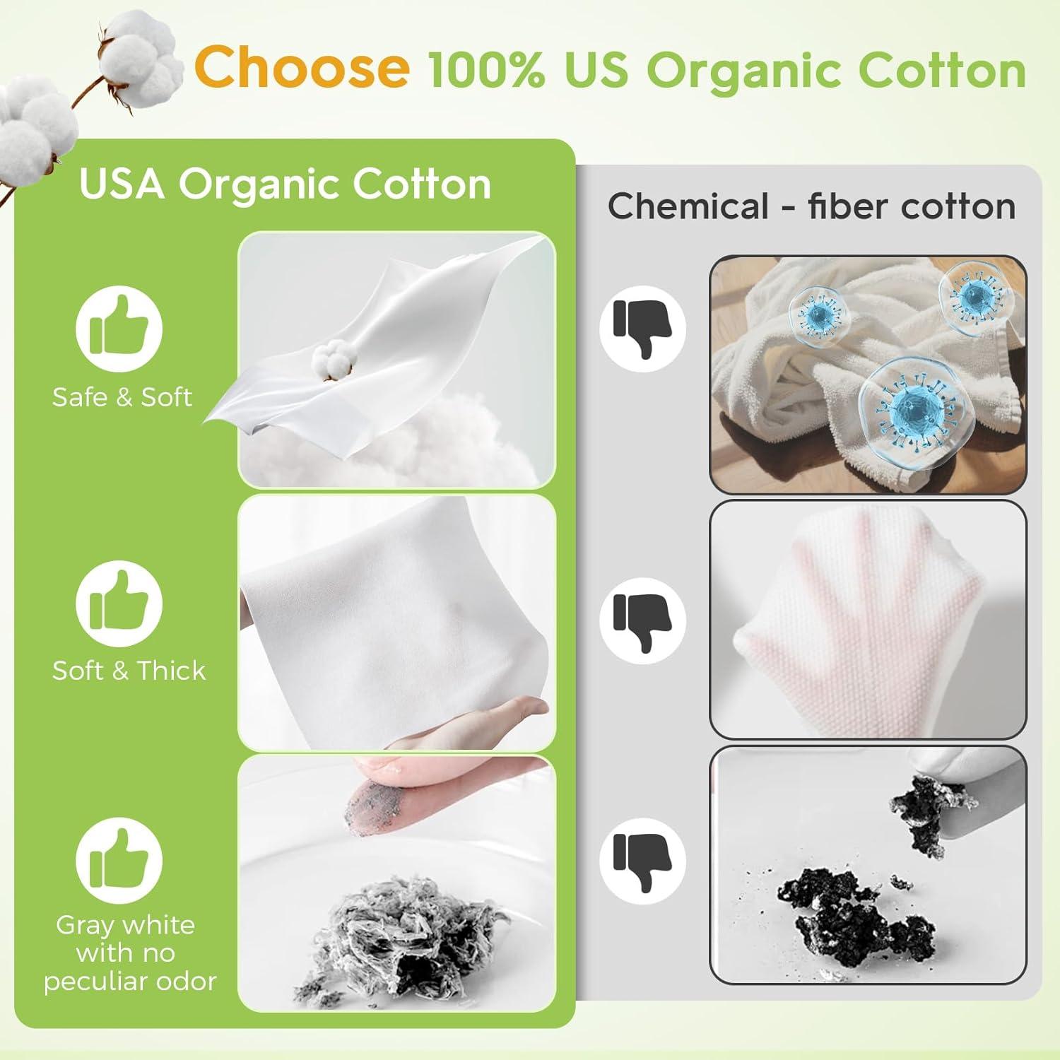 Toallas Faciales Desechables Classycoo XL 100% Algodón Suave 50 Unidades