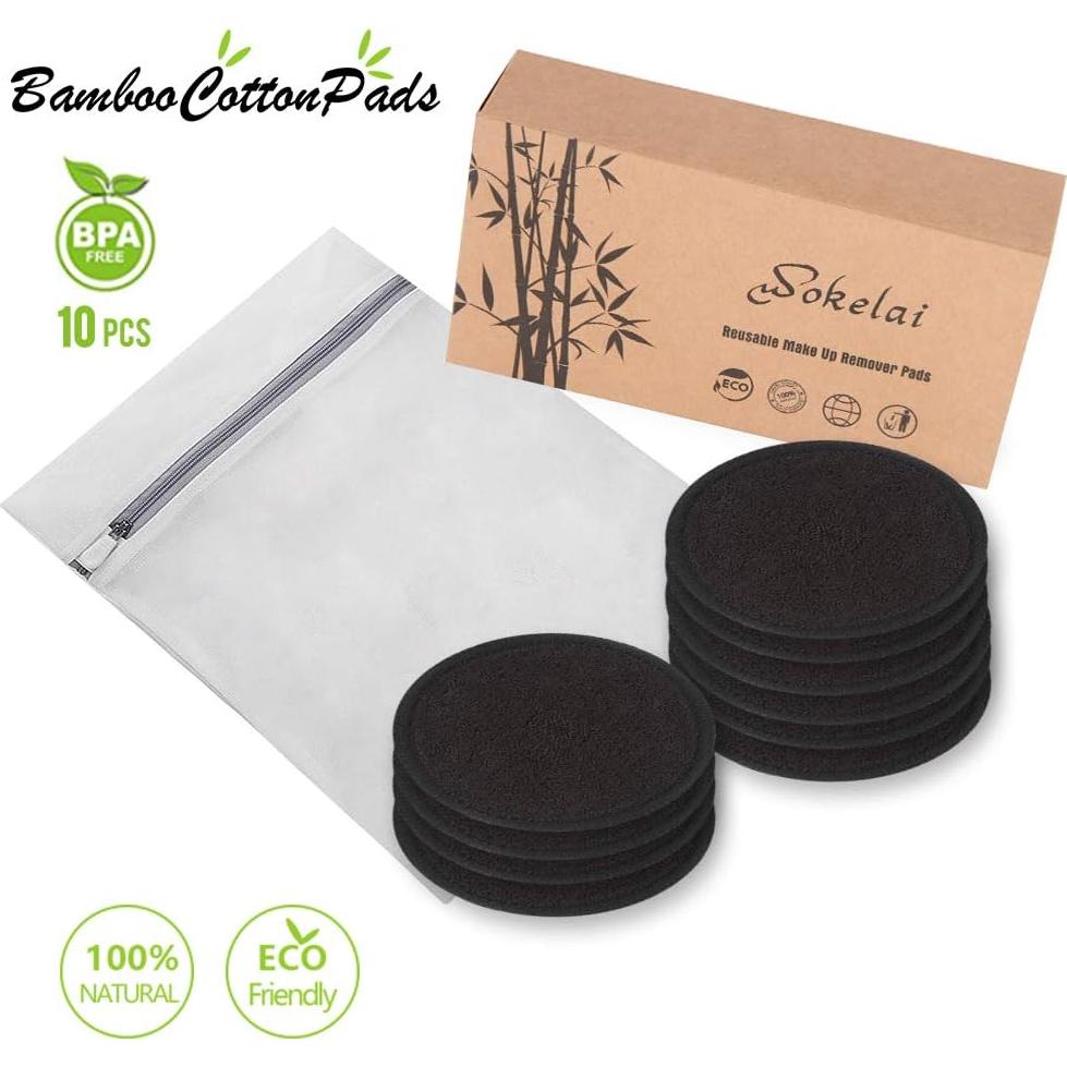 Discos Desmaquillantes Reutilizables Wokelai - 10 Rondas de Algodón Orgánico
