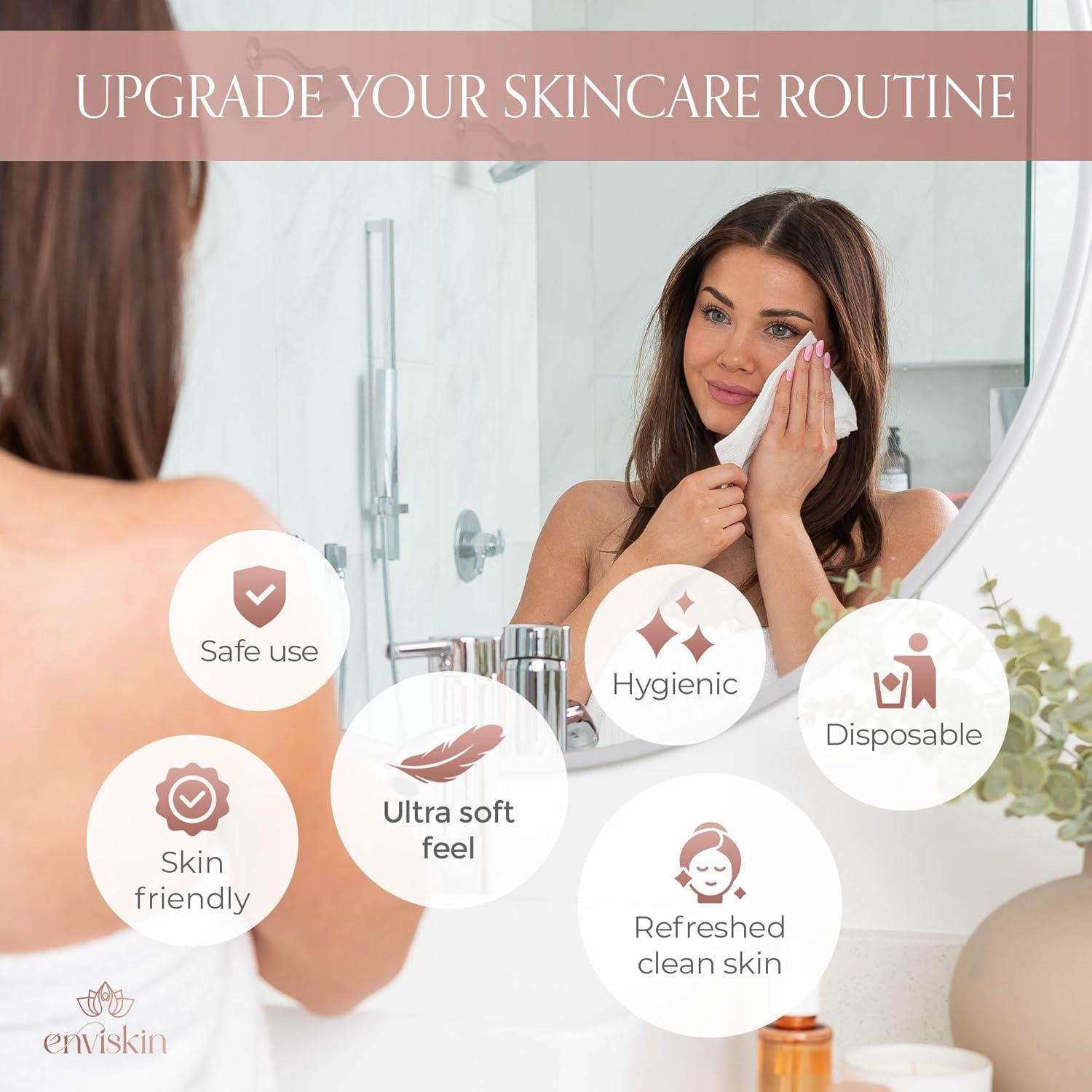 50 Toallas Faciales Desechables Enviskin - Ultra Suaves 25.4x30.5cm