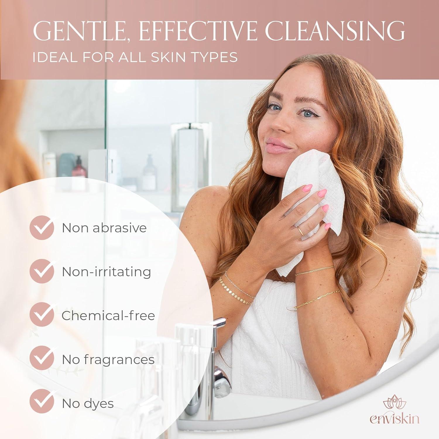 50 Toallas Faciales Desechables Enviskin - Ultra Suaves 25.4x30.5cm