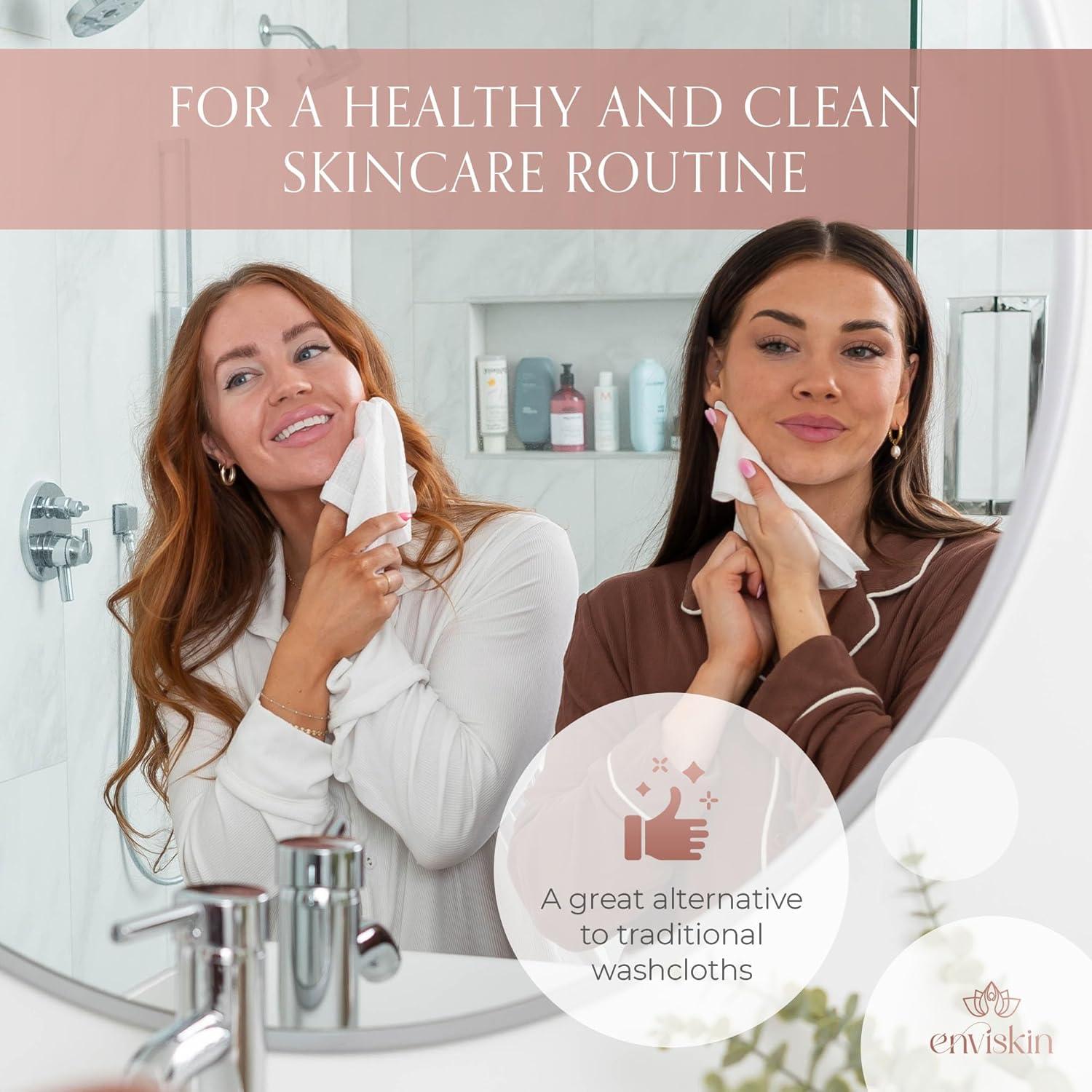 50 Toallas Faciales Desechables Enviskin - Ultra Suaves 25.4x30.5cm