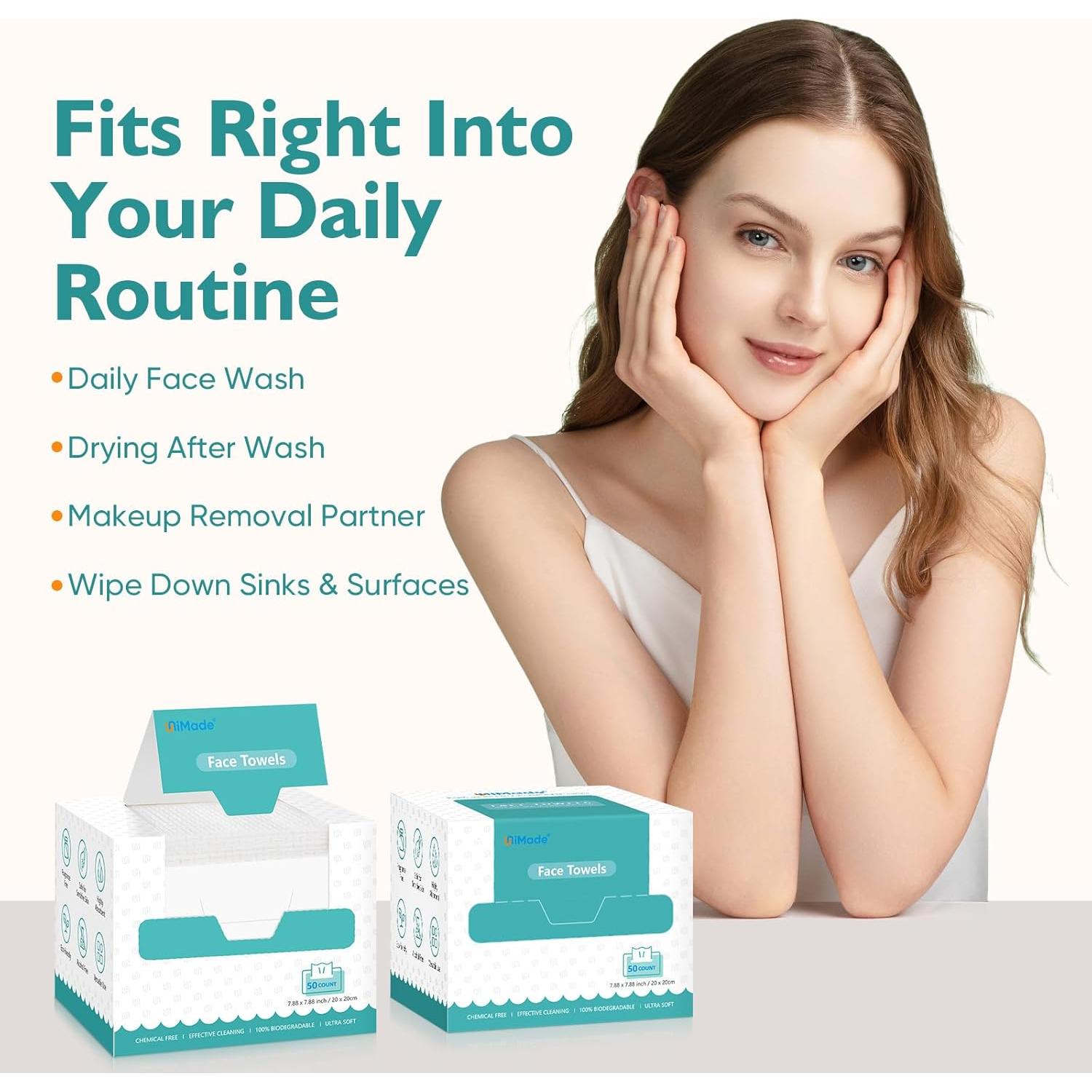 Toallas Faciales Desechables UNIMADE - 200 Unidades Ultra Suaves