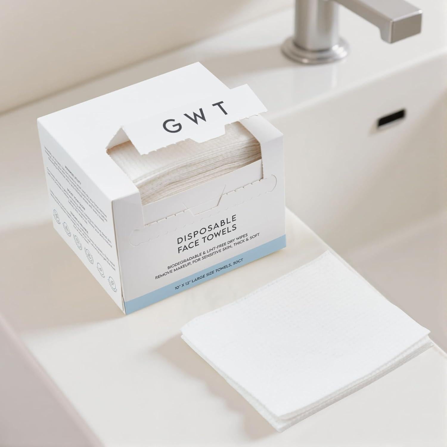 Toallas Desechables para la Cara GWT - 50 Unidades, 25.4x30.5 cm