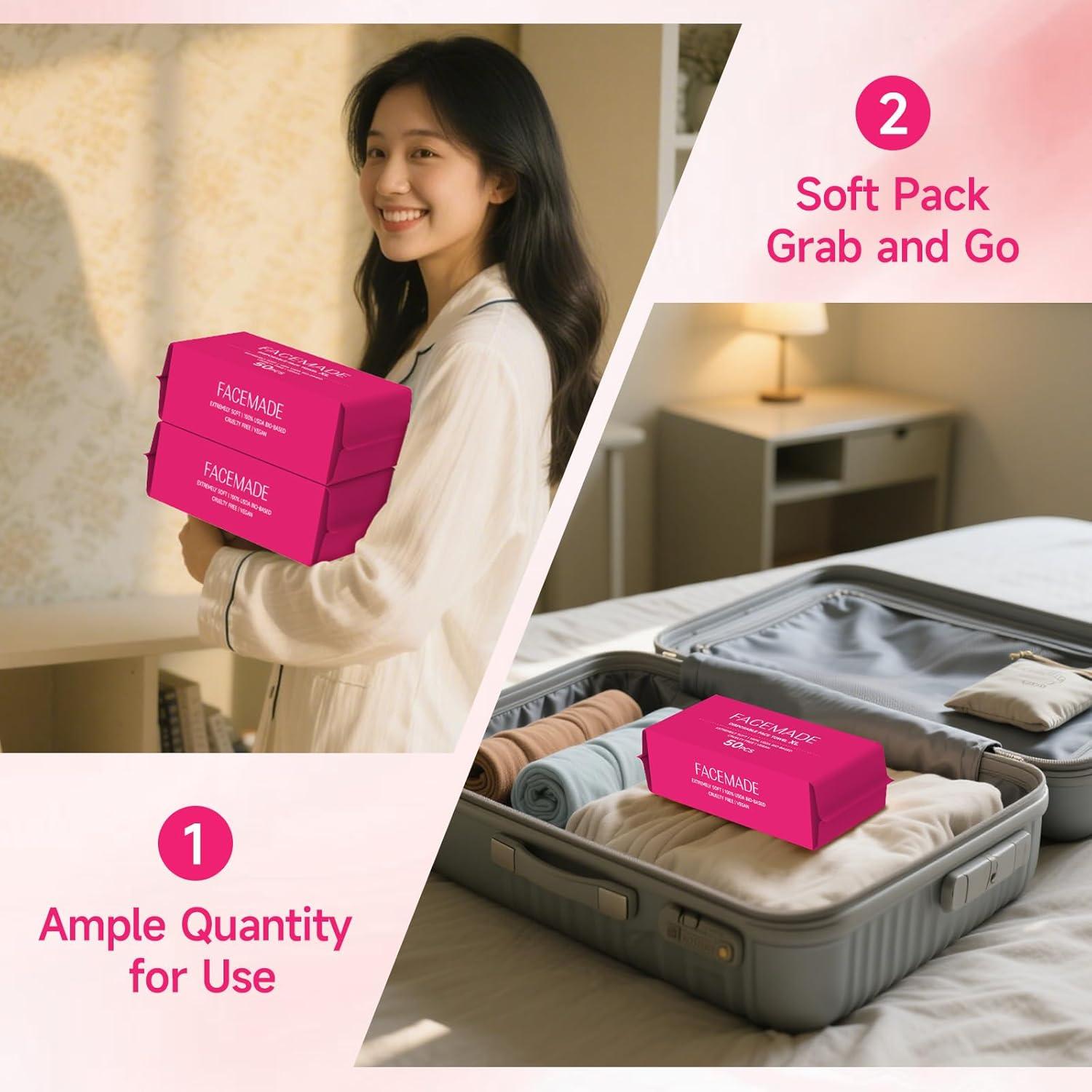 Toallas Faciales Desechables FACEMADE XL 100% Biobasadas