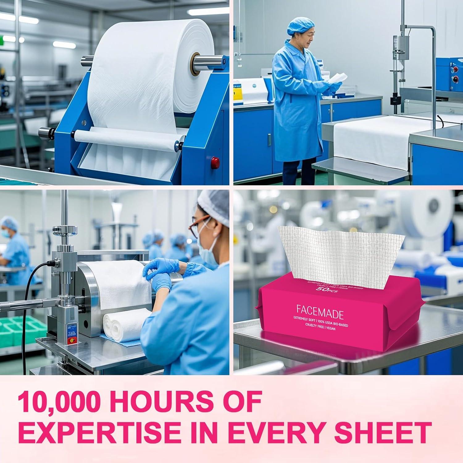 Toallas Faciales Desechables FACEMADE XL 100% Biobasadas