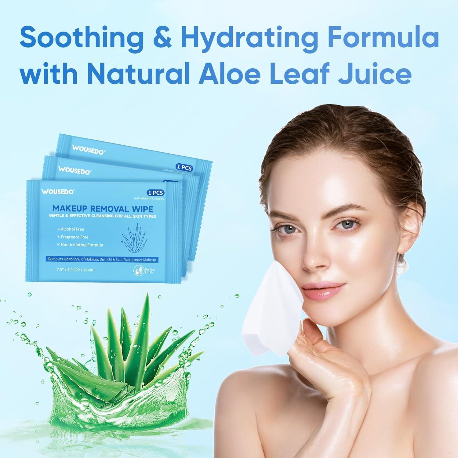 Toallitas Desmaquillantes WOUSEDO 100 Unidades Hipoalergénicas