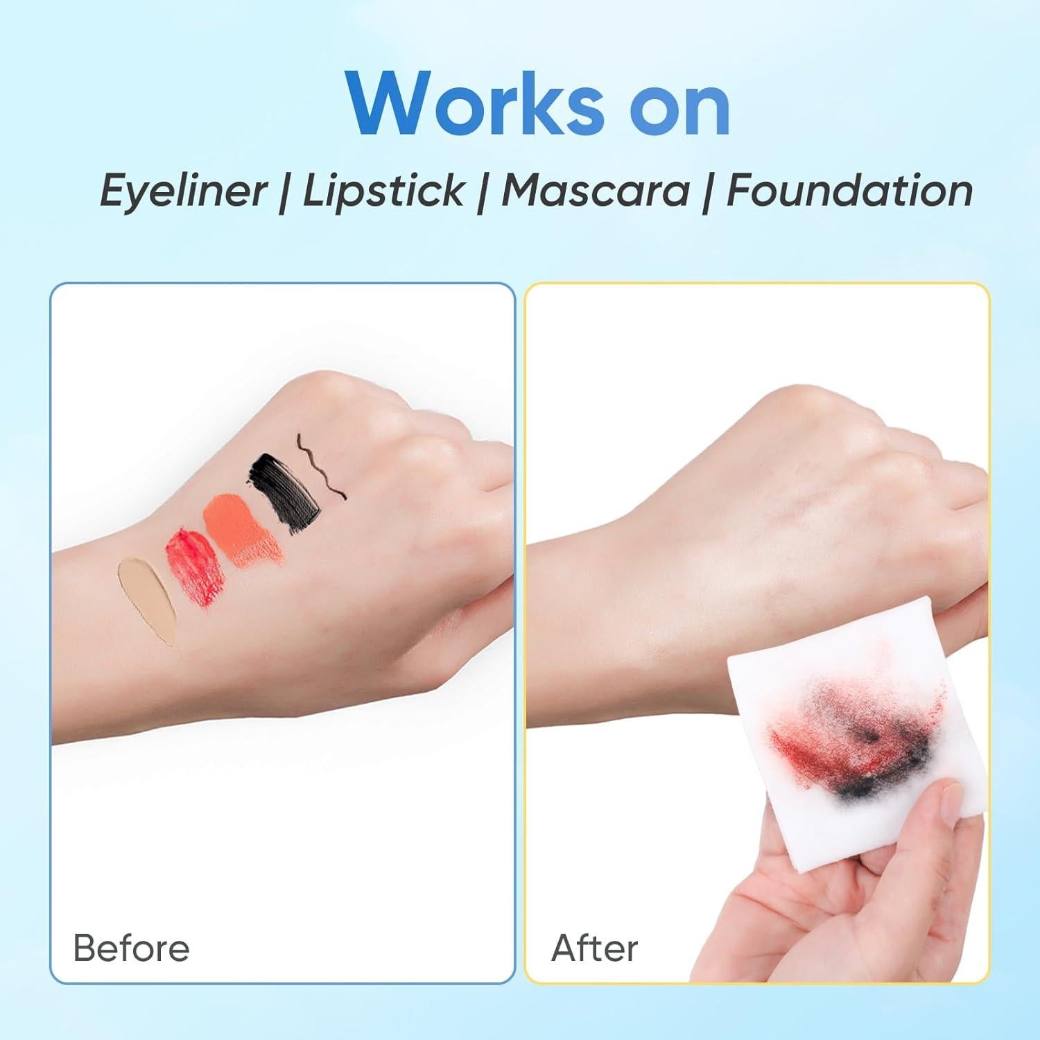 Toallitas Desmaquillantes WOUSEDO 100 Unidades Hipoalergénicas