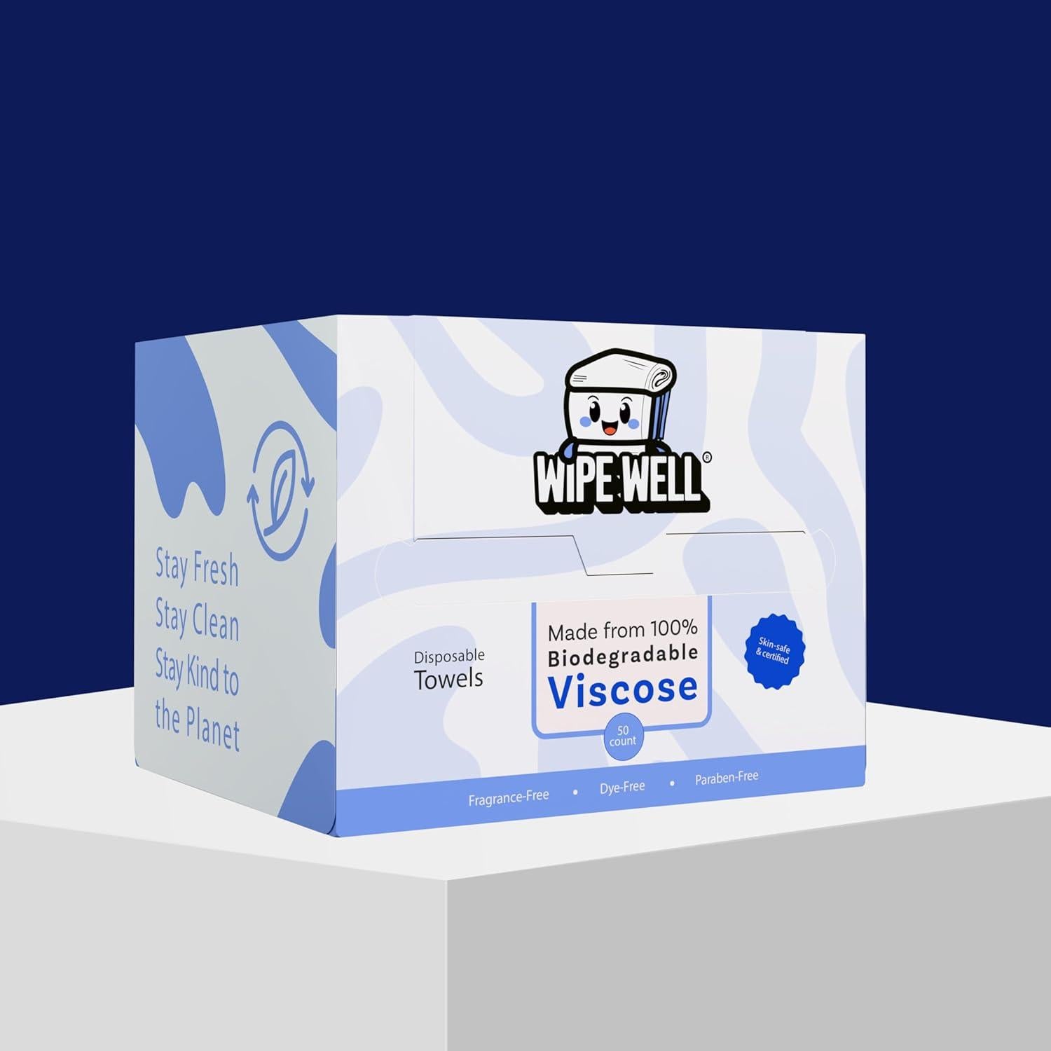 Toallas Faciales Desechables WipeWell 50 Unidades Ultra Suaves