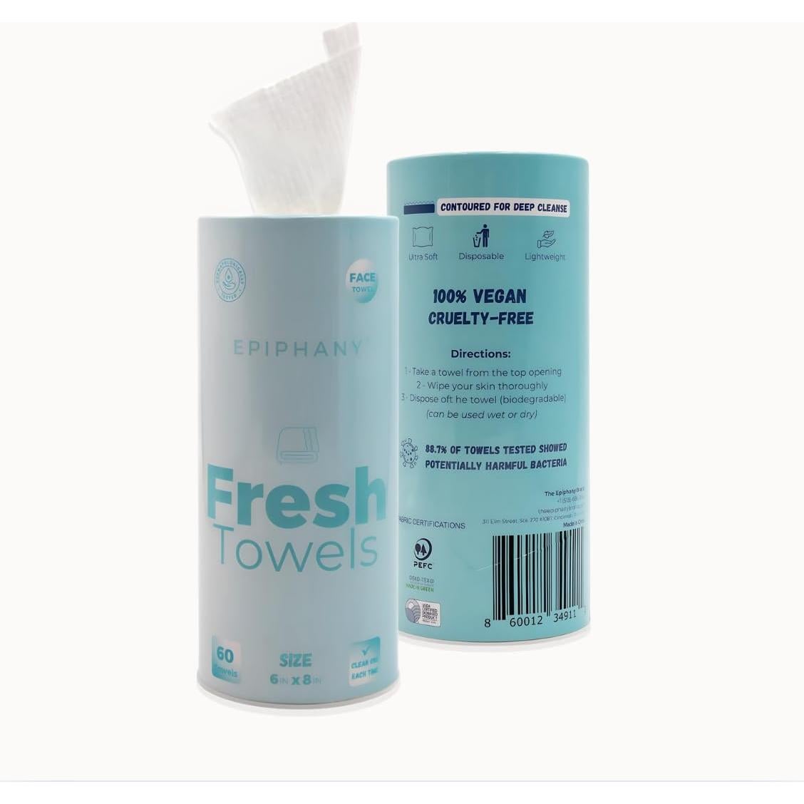 Toallas Desechables para la Cara DeVere - 60 Unidades Biodegradables