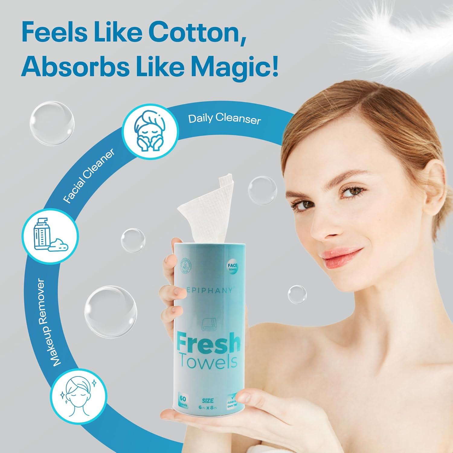 Toallas Desechables para la Cara DeVere - 60 Unidades Biodegradables