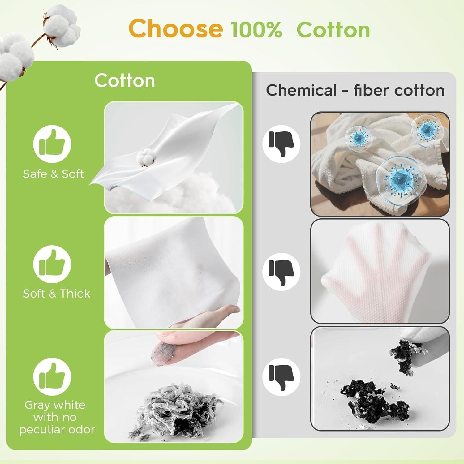 Toallas Faciales Desechables Classycoo XL 100% Algodón 30x25 CM