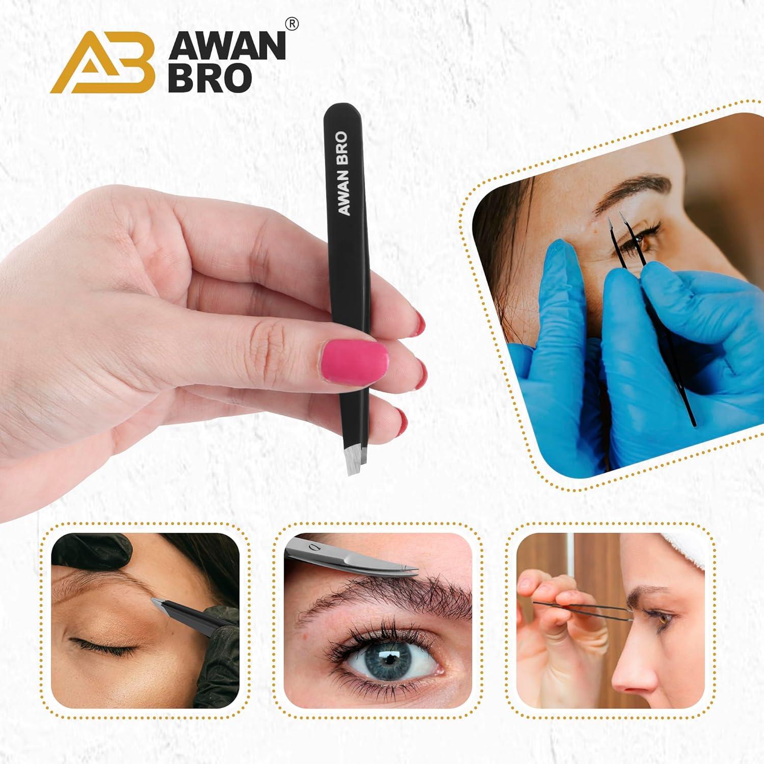 Juego de Pinzas de Precisión AWAN BRO 5 Piezas Acero Inoxidable