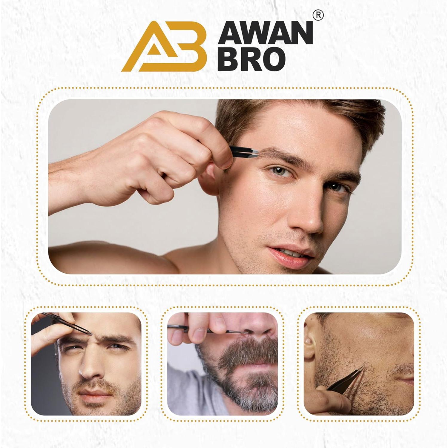 Juego de Pinzas de Precisión AWAN BRO 5 Piezas Acero Inoxidable