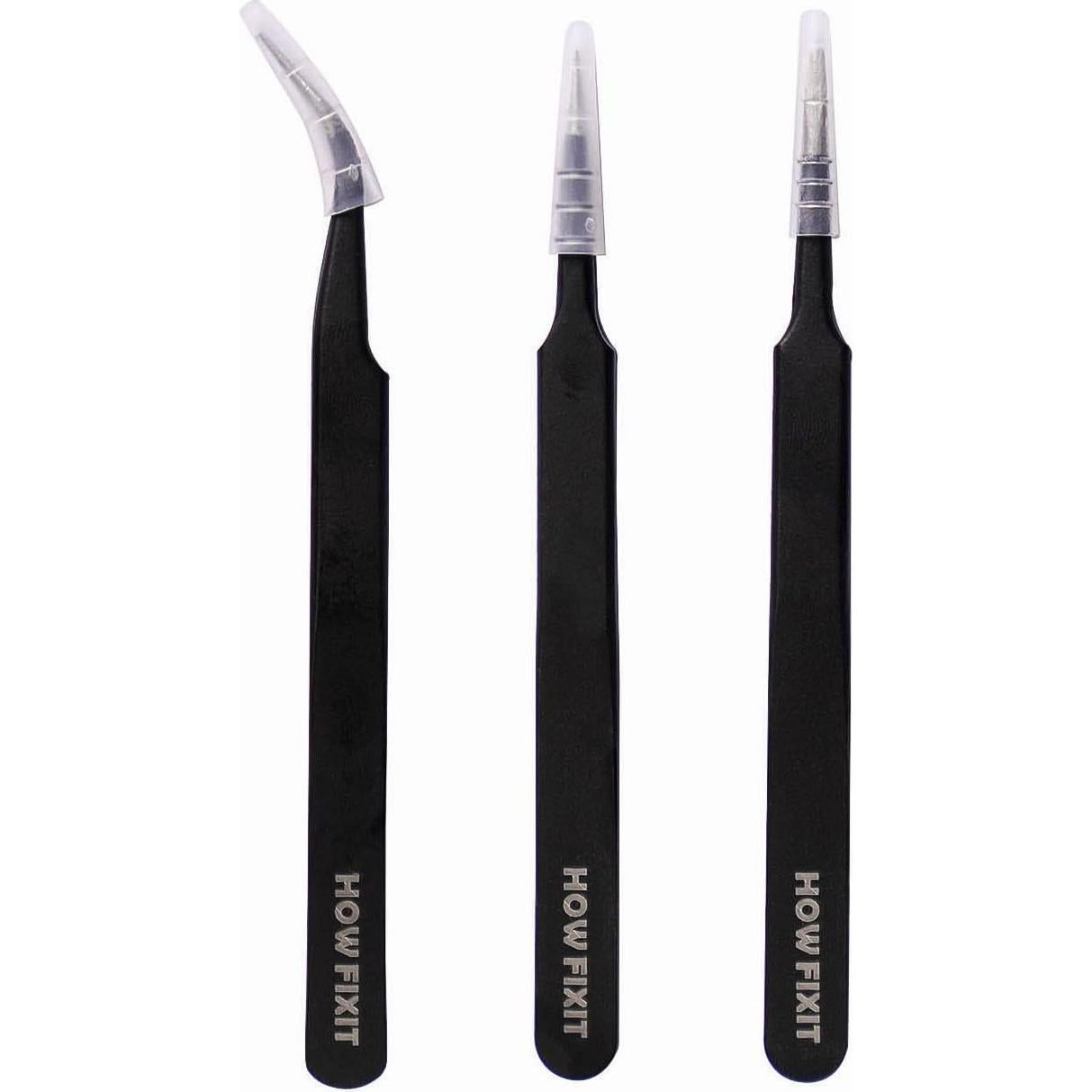 Juego de Pinzas de Precisión HowFixit - Acero Inoxidable, Anti-Estático