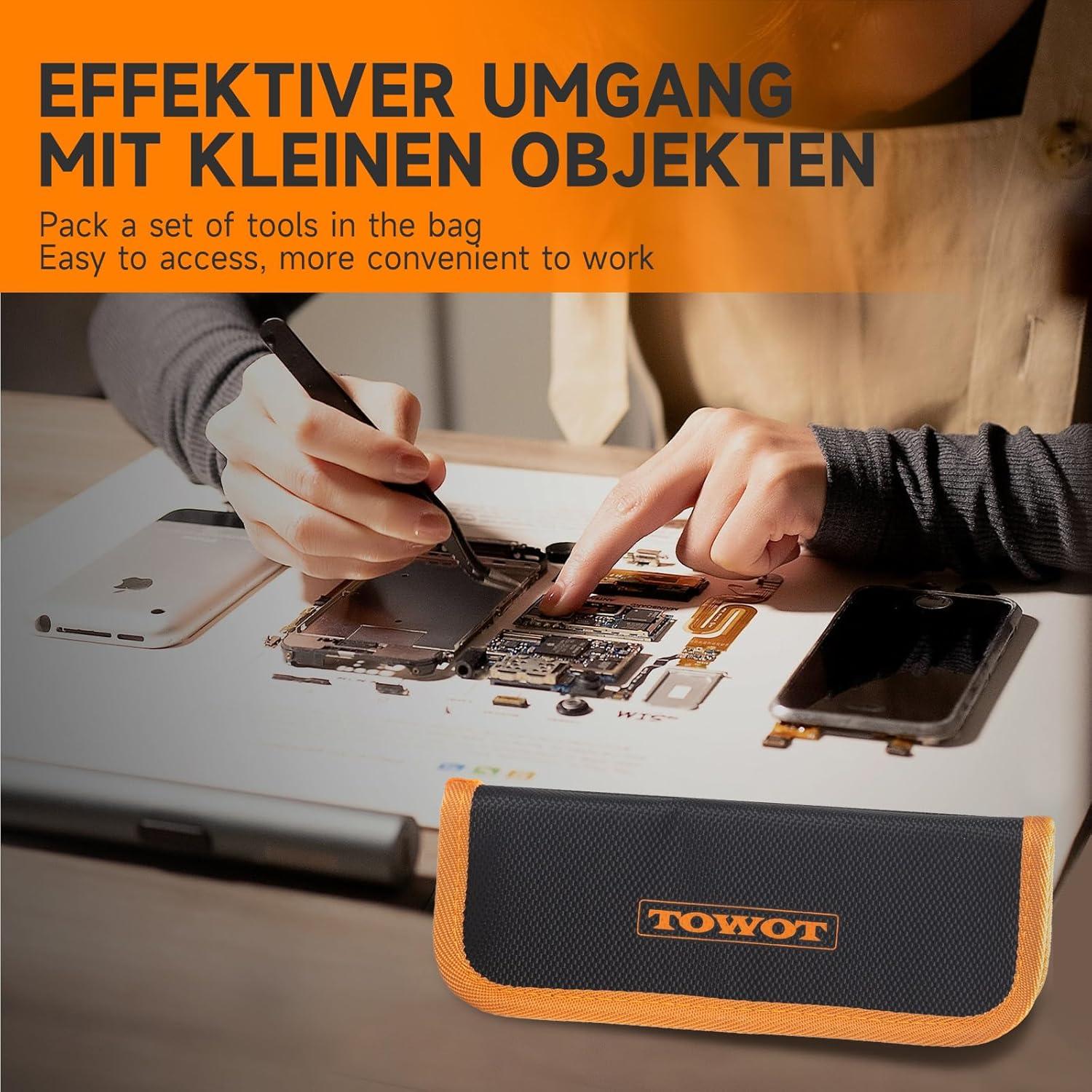 Juego de Pinzas de Precisión TOWOT 3 PCS Acero Inoxidable