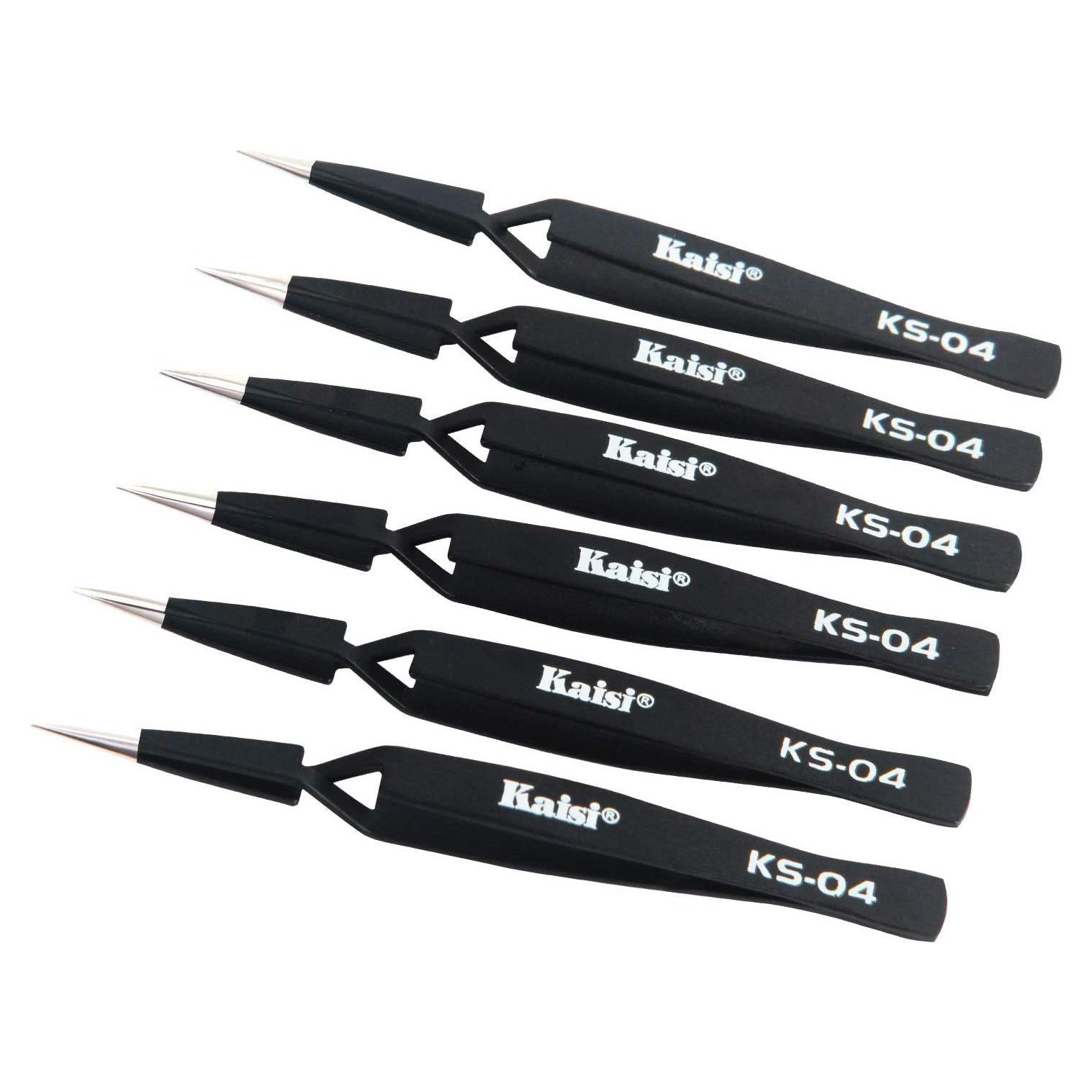 Juego de Pinzas de Bloqueo Kaisi 6 PCS Acero Inoxidable ESD