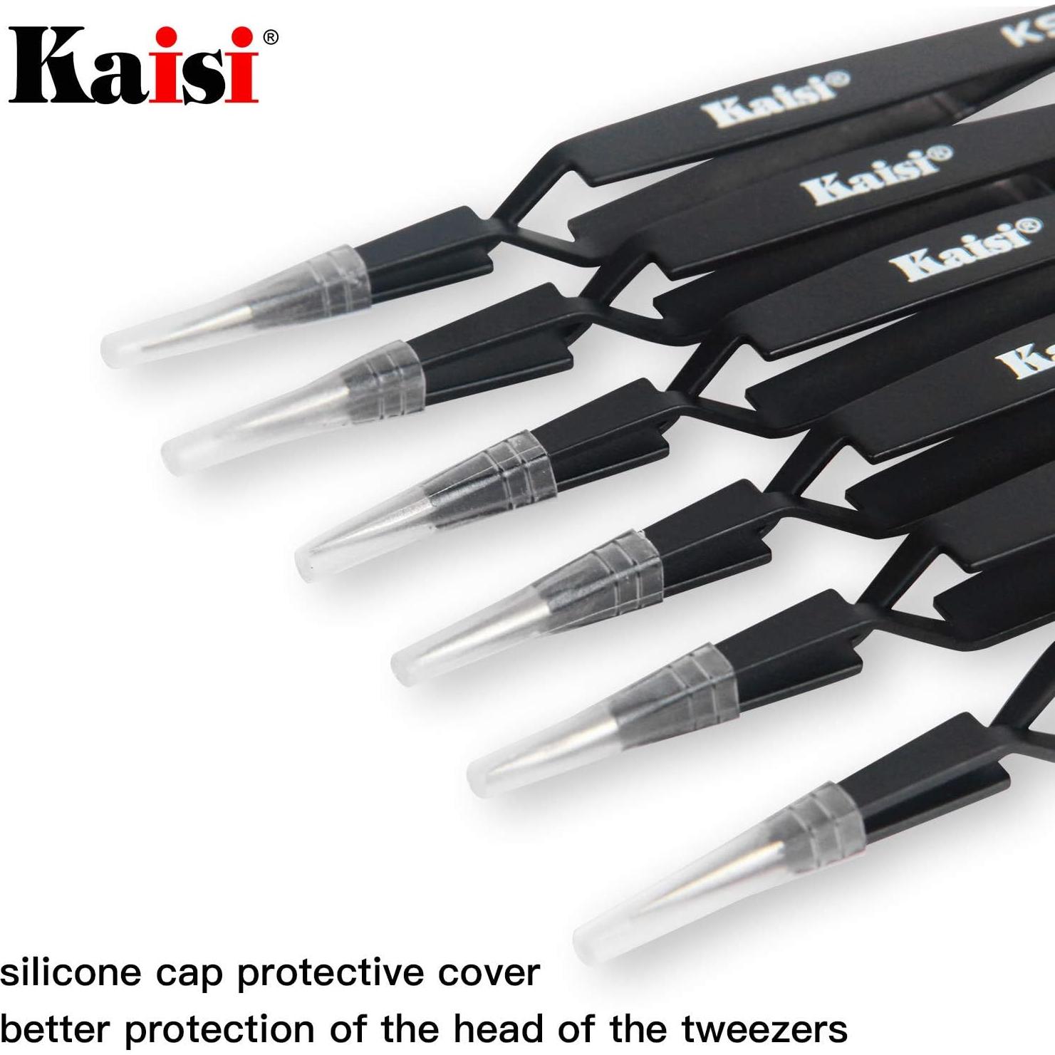 Juego de Pinzas de Bloqueo Kaisi 6 PCS Acero Inoxidable ESD